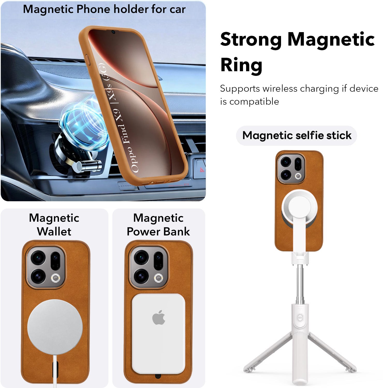 For Oppo Find X9 | Oppo Find X9s Back Cover Case Leather Finish (MagSafe Compatible Wireless Charging | Soft Touch | Camera Bump Protection)