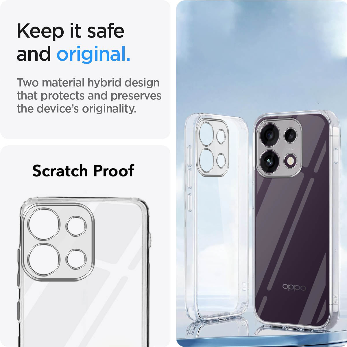 For Oppo Reno 16C 5G Back Cover Case Silicone (Clear Shockproof Case with Camera Protection | Soft and Flexible | Transparent)