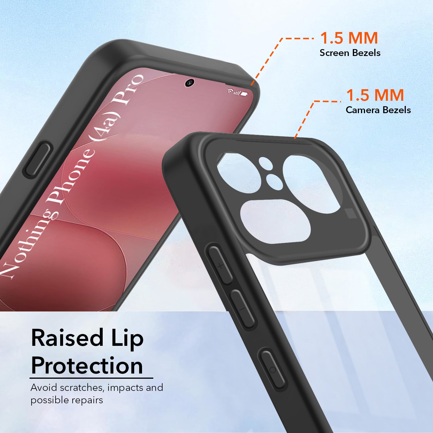 For Nothing Phone 4A Pro 5G Combo with Back Cover and 9H Tempered Glass (Lifetime Anti-Yellow | Crystal Clear Shockproof | Oleophobic Coating Screen Glass)