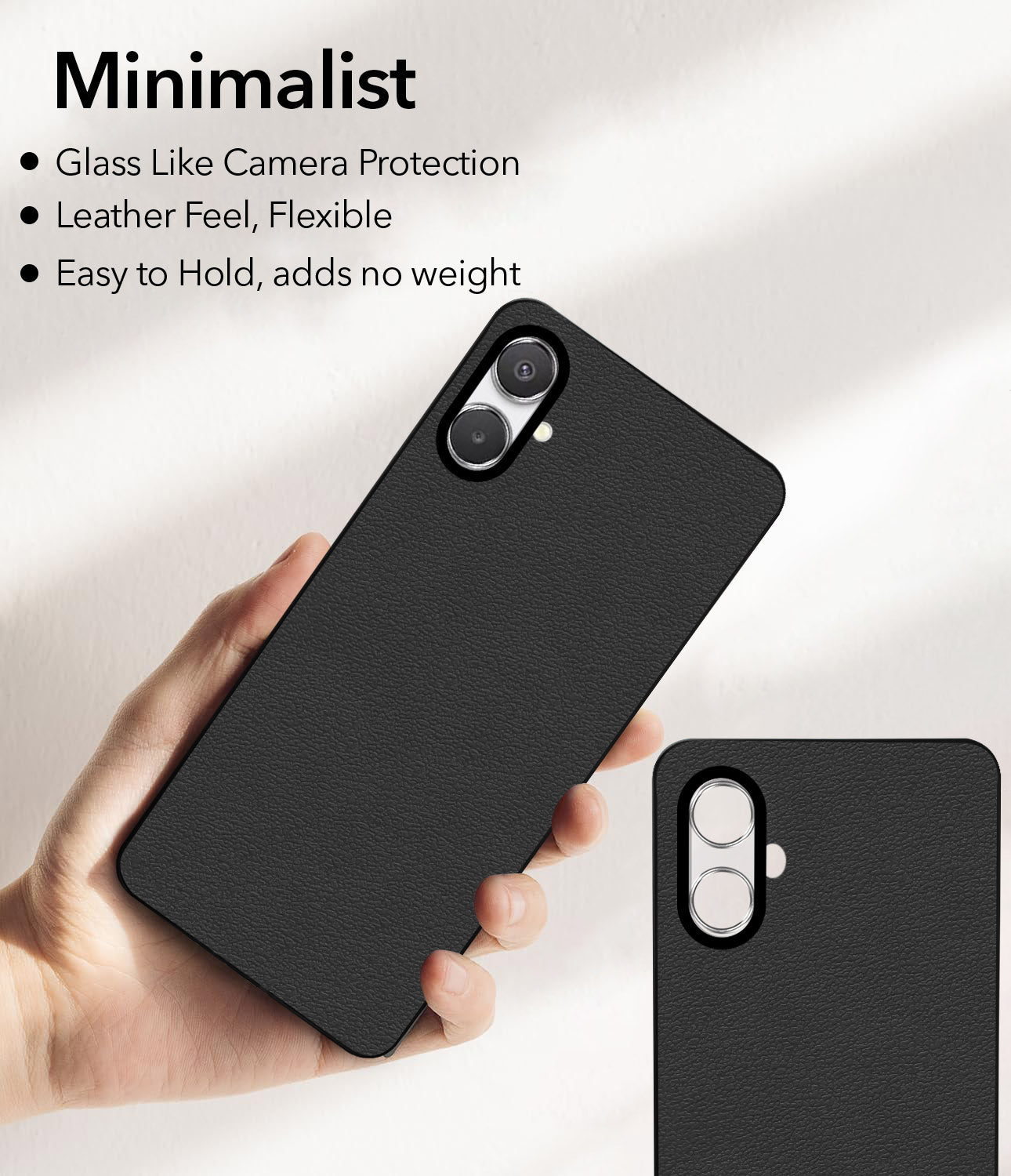 For Samsung Galaxy A07 5G Back Cover Case (Glass Like Camera Protection | Leather Feel | Minimalist Professional Grip)