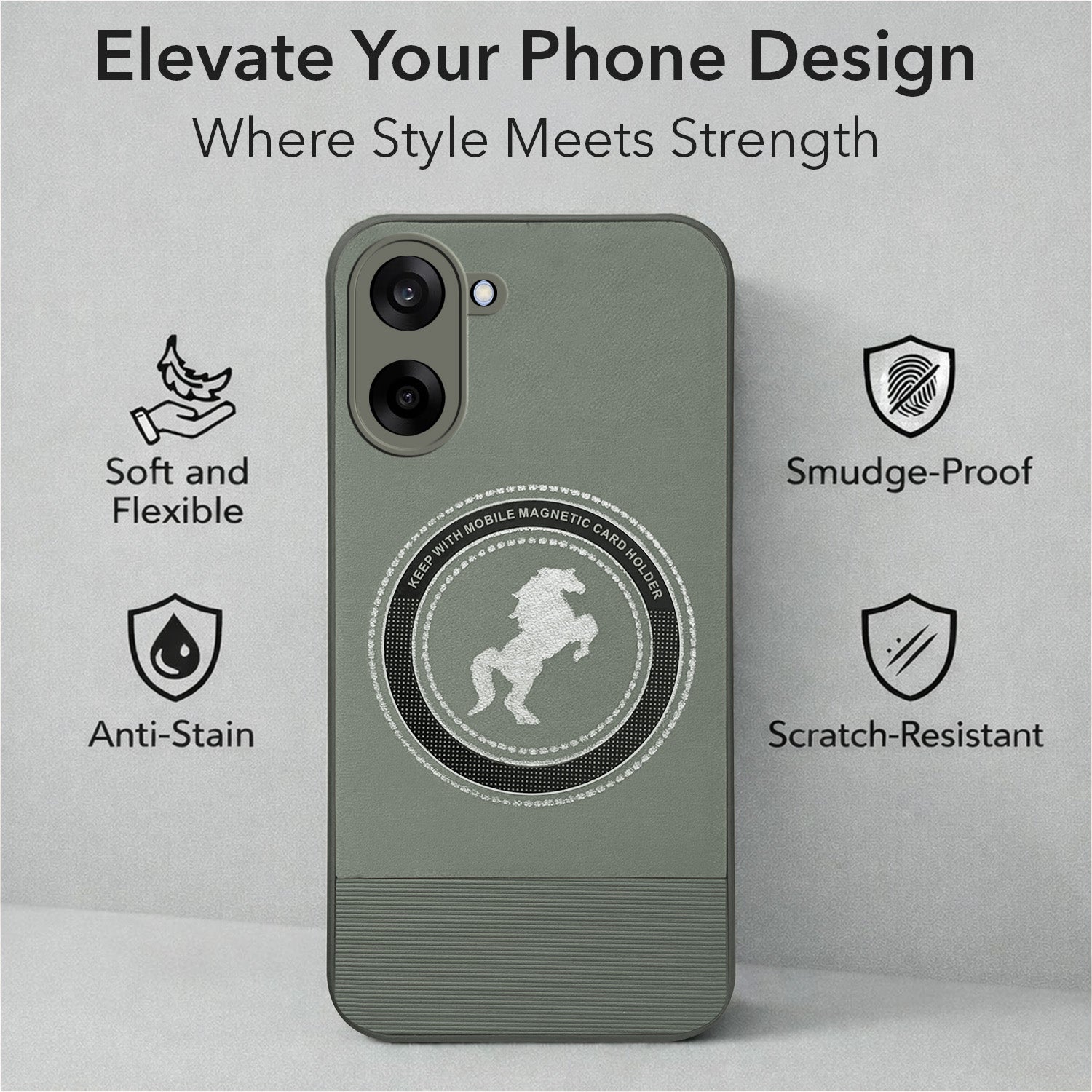 For Oneplus Nord CE 5 Back Cover Case PU Leather Finish (Professional Minimalist Texture | MagSafe Compatile | Camera Protection | Sleek Sober Formal)