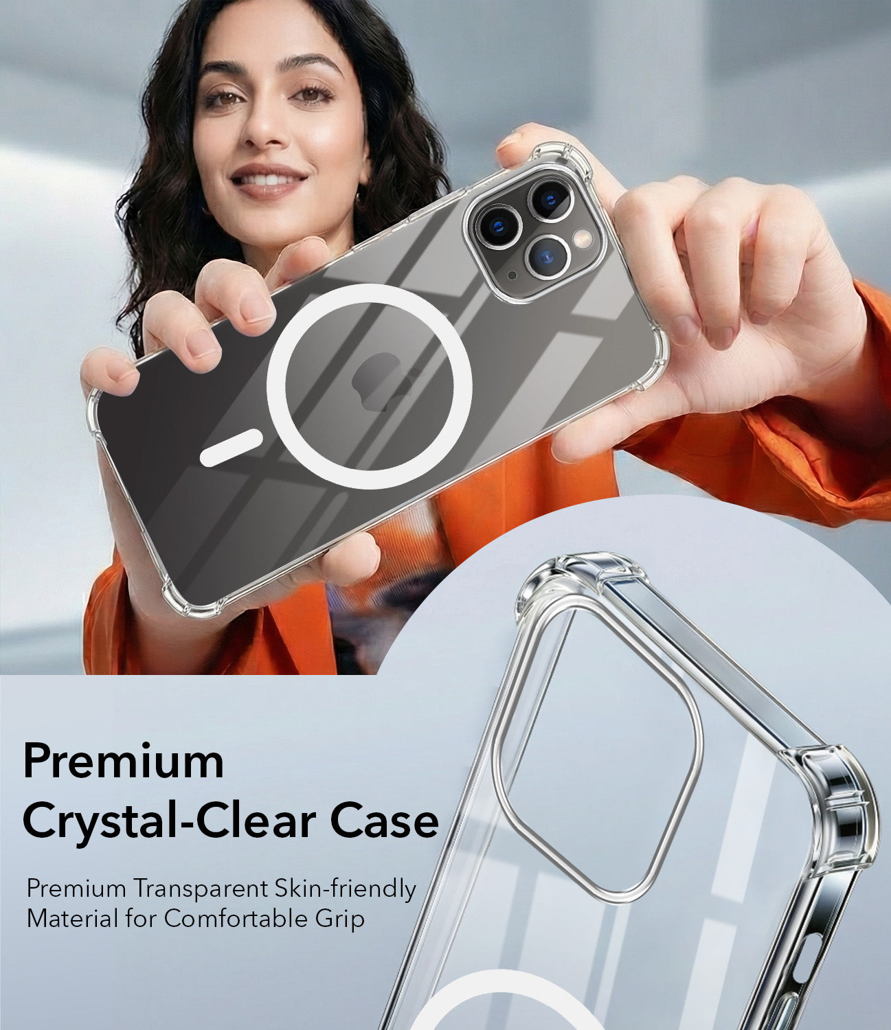 For Apple iPhone 11 Pro Max Back Cover Shockproof Crystal-Clear (Magsafe Wireless Support | Drop & Camera Protection | Hard Polycarbonate)