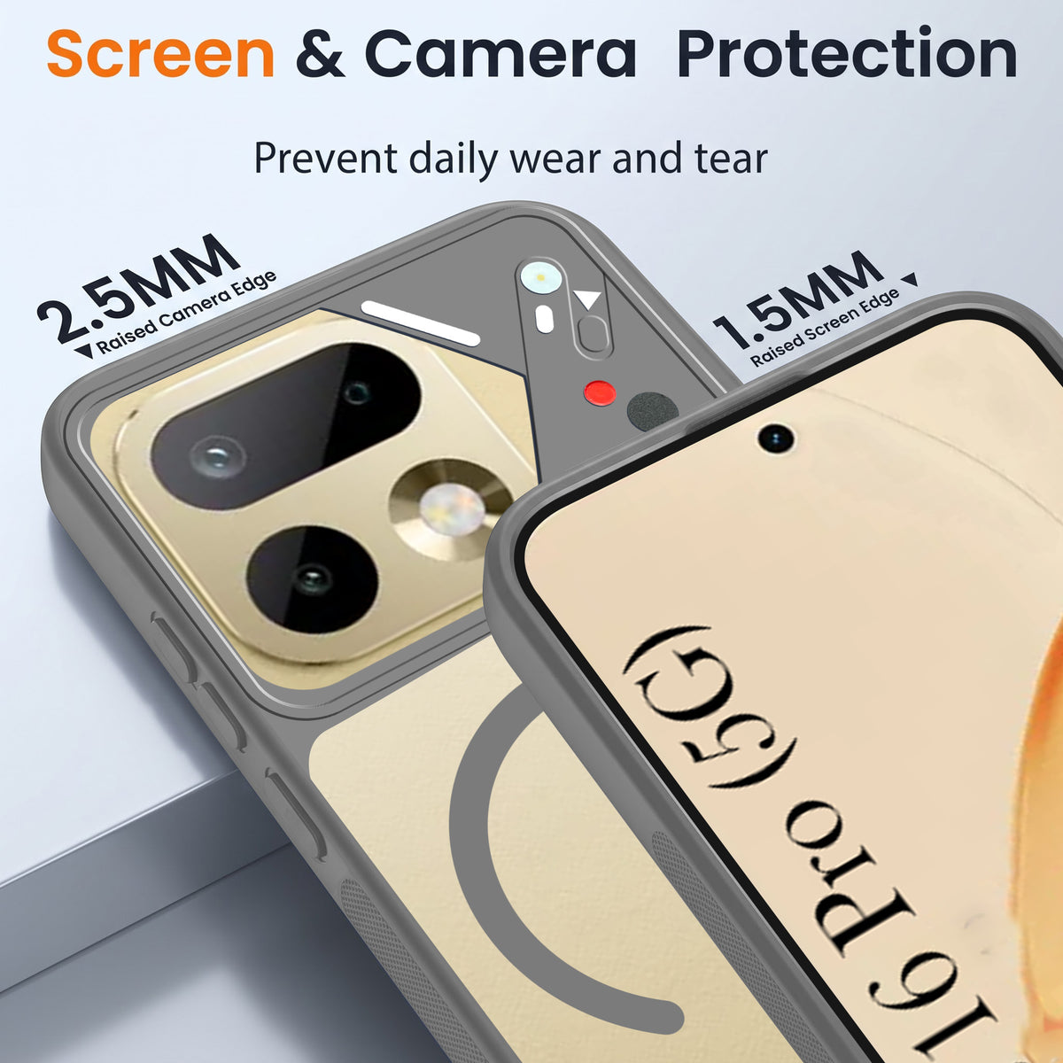 For Realme 16 Pro Back Cover Case Lifetime Anti-Yellow Clear (Camera Protection | Side Grip | Wireless MagSafe Compatible)