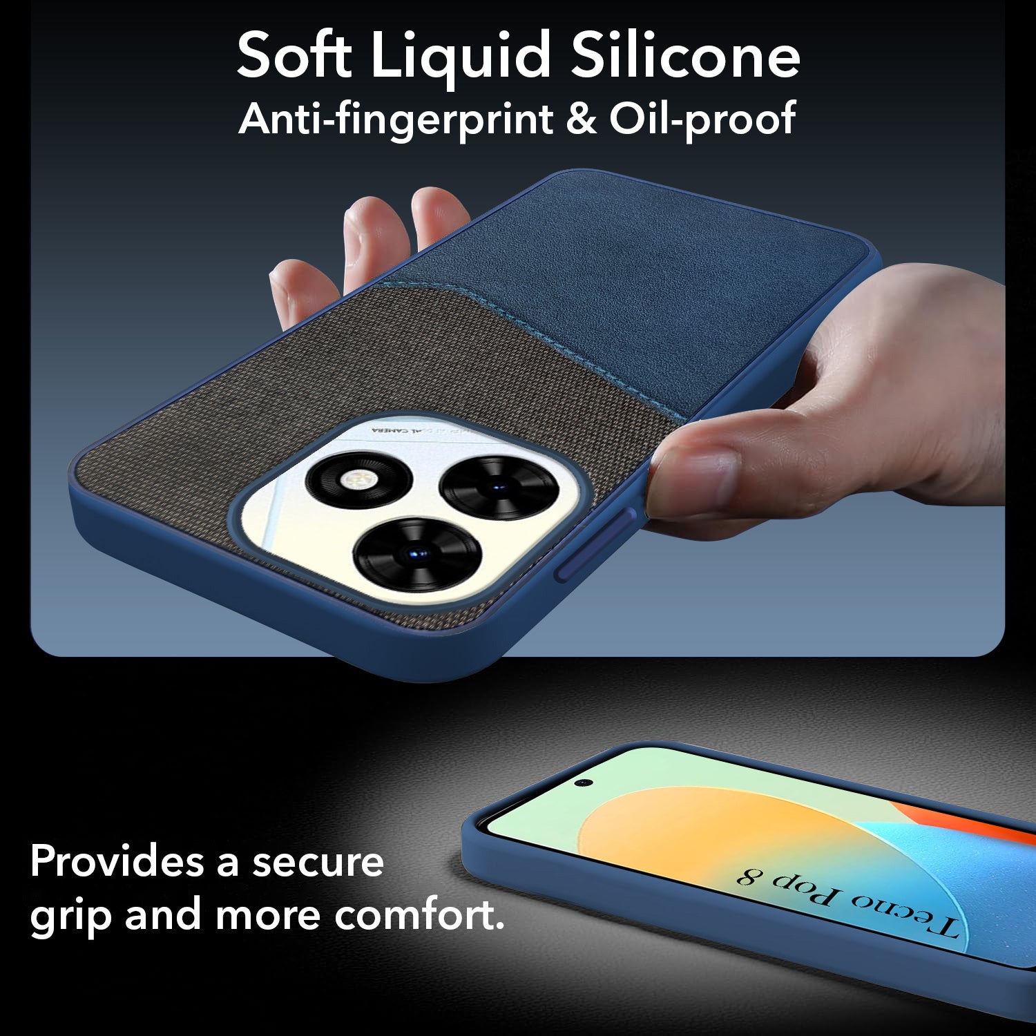 For Tecno Pop 8 Back Cover Case (Dual PU Leather Stitch | Professional Minimalist | Soft and Flexible)