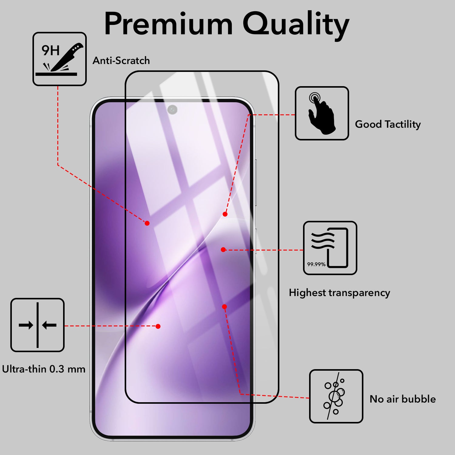 (Pack of 2) Tempered Glass For Vivo X200T Military-Grade Gorilla Screen Protector (Shatterproof HD Clarity | Oleophobic Coating | 3D Precision Cut)