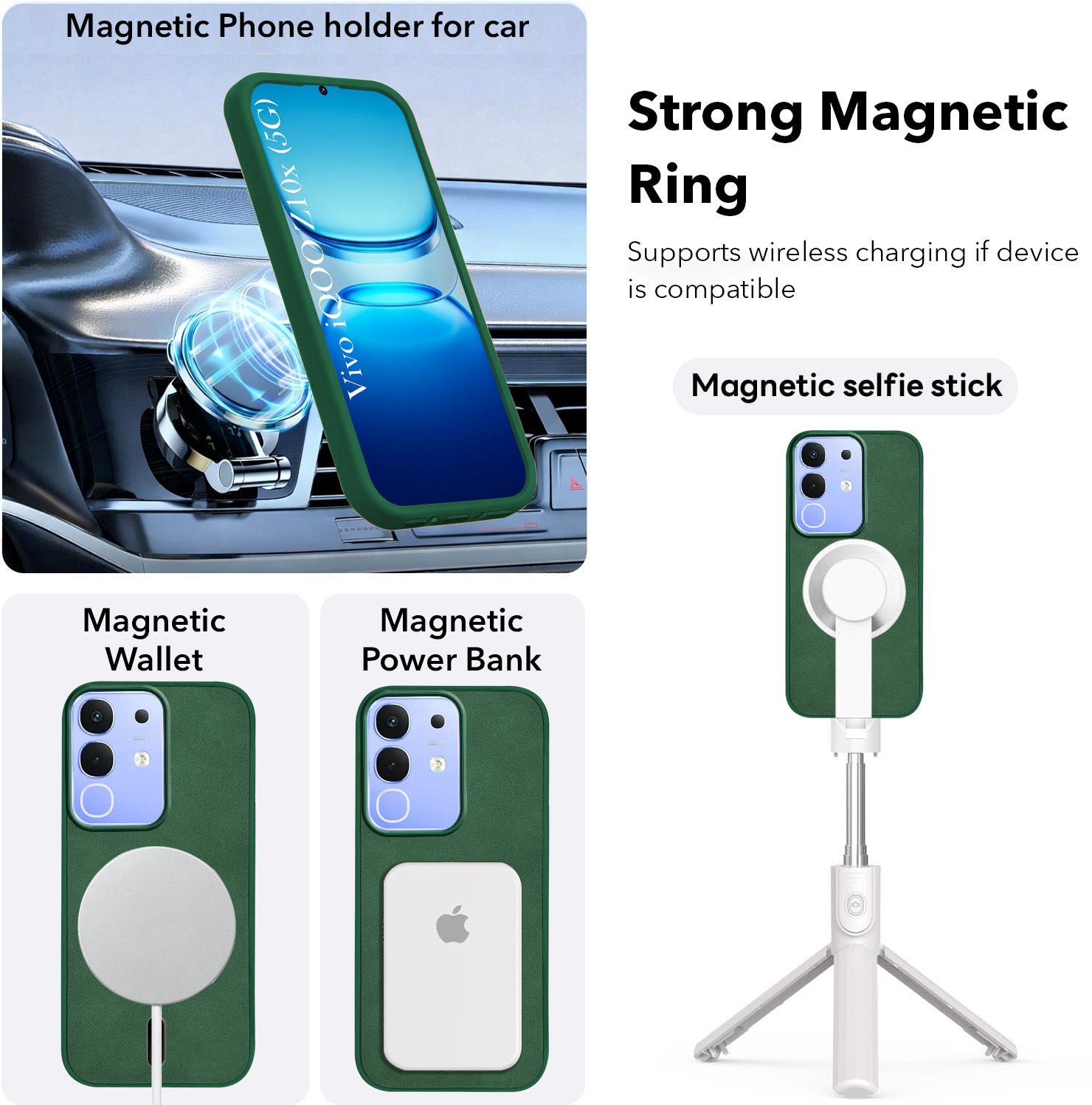 For Vivo iQOO Z10x Back Cover Case Leather Finish (MagSafe Compatible Wireless Charging | Soft Touch | Camera Bump Protection)