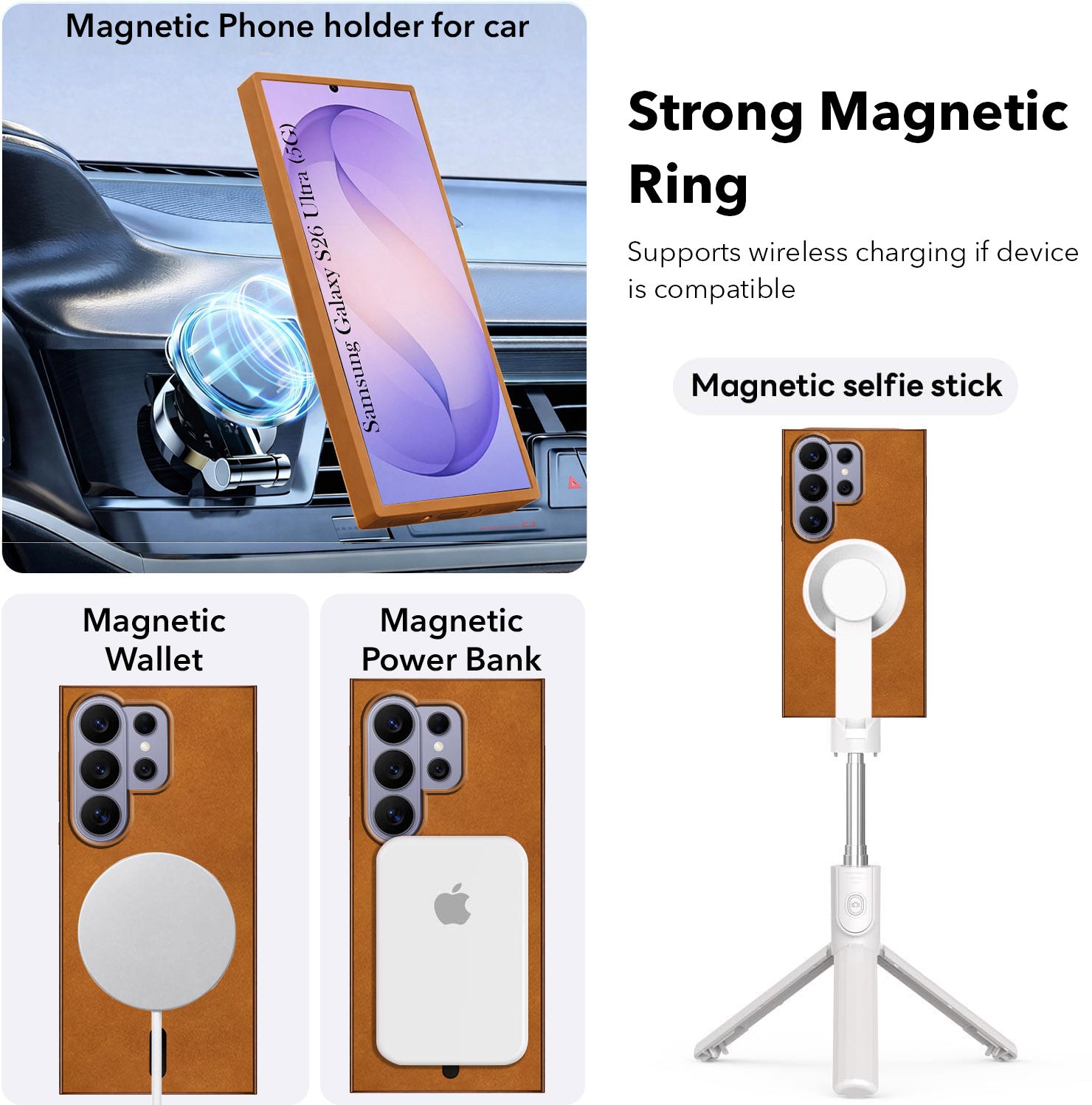 For Samsung Galaxy S26 Ultra Back Cover Case Leather Finish (MagSafe Compatible Wireless Charging | Soft Touch | Camera Bump Protection)