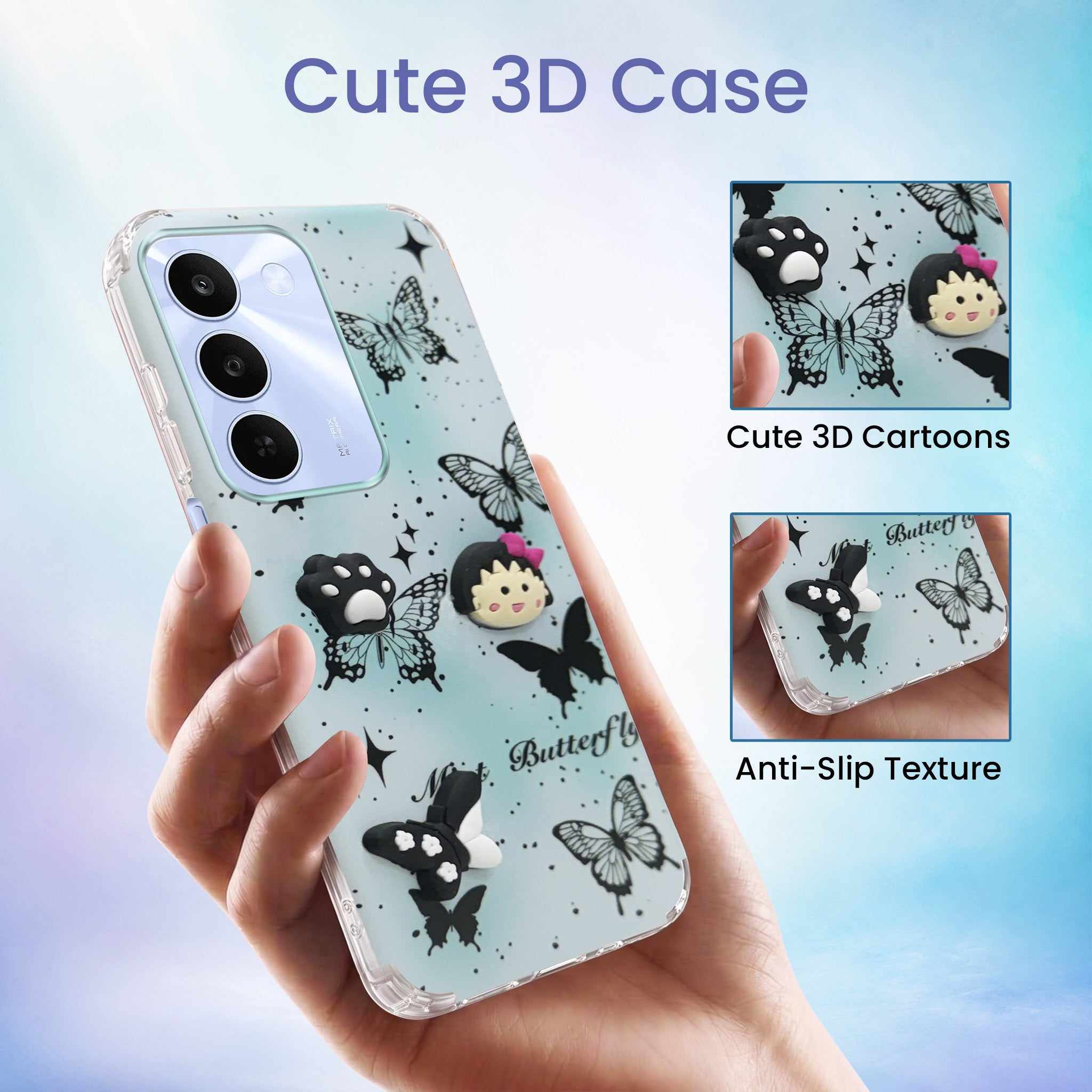 For Realme C83 5G Back Cover Case (3D Cute Cartoons | Hard Back Side Soft | Matte Premium Finish | HD Printing)