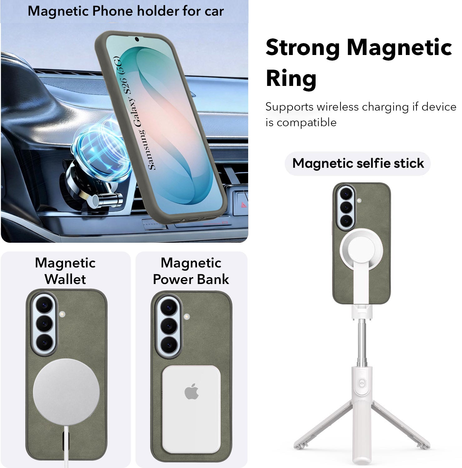 For Samsung Galaxy S26 5G Back Cover Case Leather Finish (MagSafe Compatible Wireless Charging | Soft Touch | Camera Bump Protection)