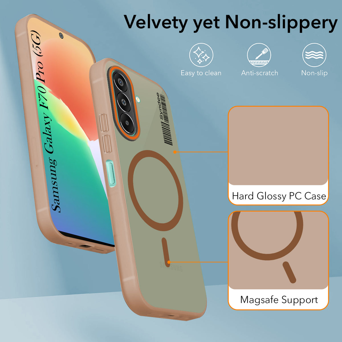 For Samsung Galaxy F70 Pro 5G Back Cover Case (Soft Touch | Camera Bump Protection | MagSafe Compatible | Matte Finish)