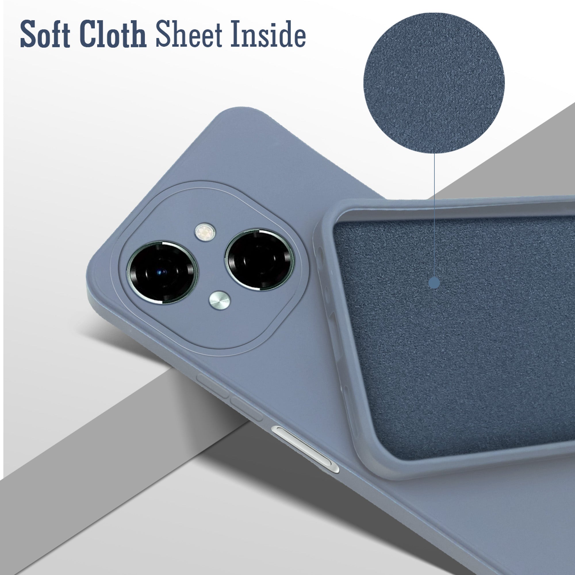 For Tecno Pop 9 4G Back Cover Case ( Matte Finish Silicone with Inside Fiber cloth)