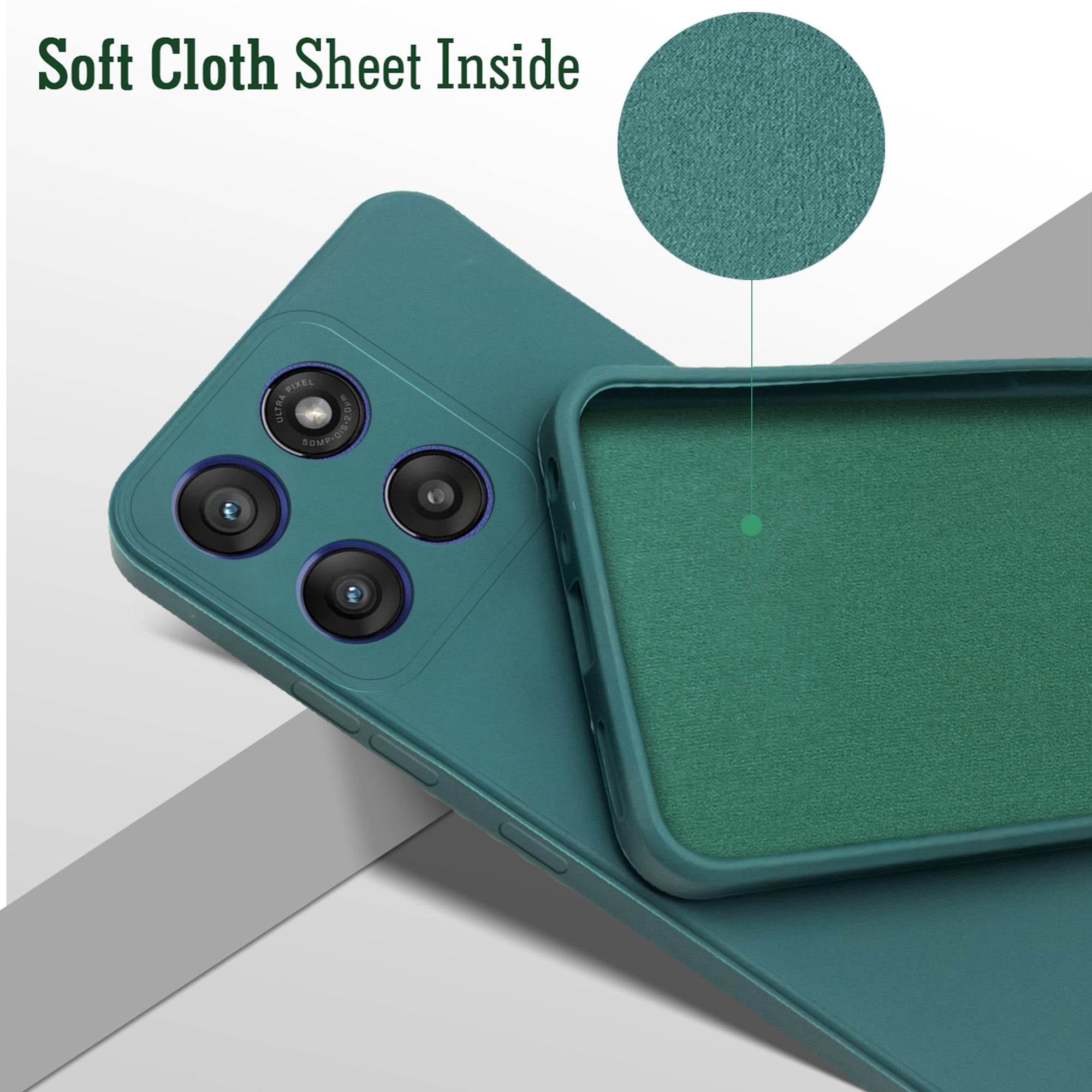 For Motorola Moto Edge 60 Stylus Back Cover Case (Matte Finish Silicone with Inside Fiber cloth)