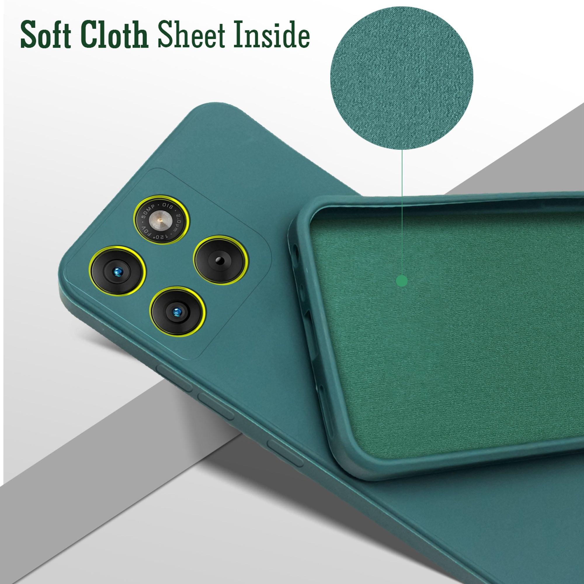 For Motorola Moto Edge 70 Back Cover Case (Matte Finish Silicone with Inside Fiber cloth)
