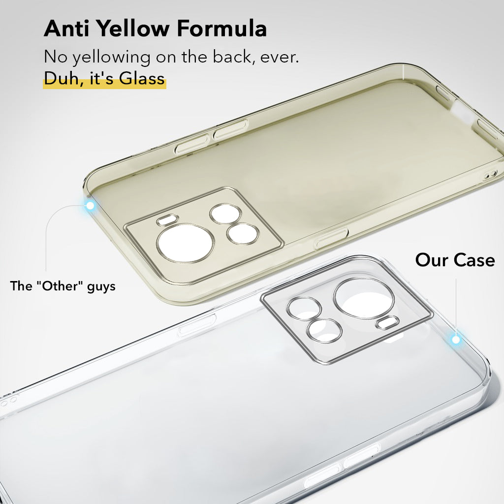 For OnePlus 10R Back Cover Case (Hard Anti Yellow Clear Case | Drop & Camera Protection | Shockproof Polycarbonate)