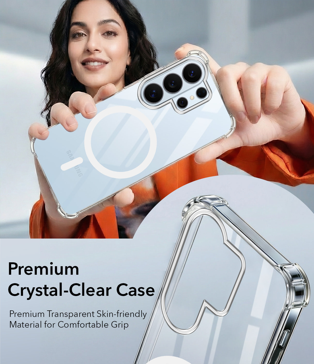 For Samsung Galaxy S26 Ultra Back Cover Shockproof Crystal-Clear (Magsafe Wireless Support | Drop & Camera Protection | Hard Polycarbonate)