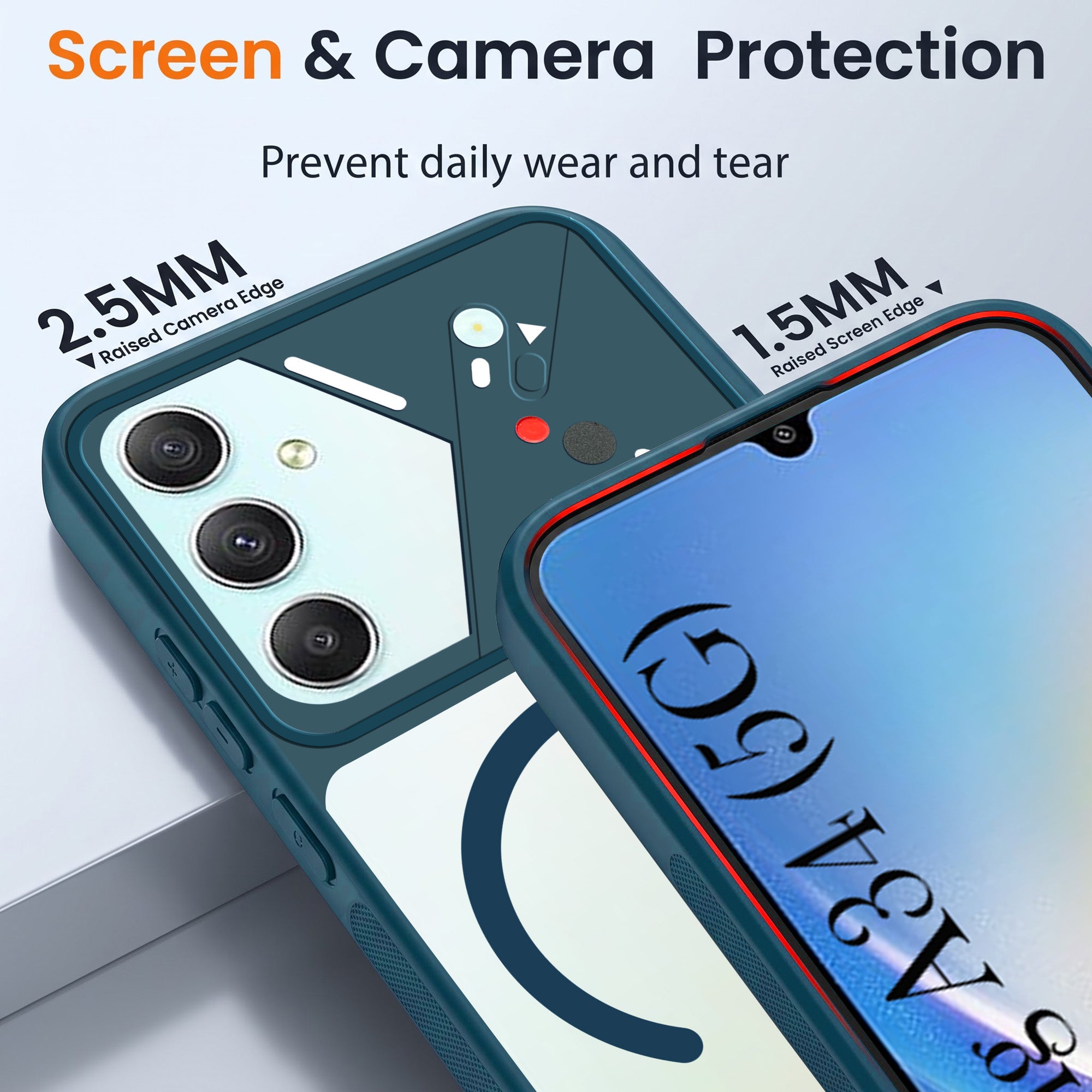 For Samsung Galaxy A34 5G Back Cover Case Lifetime Anti-Yellow Clear (Camera Protection | Side Grip | Wireless MagSafe Compatible)