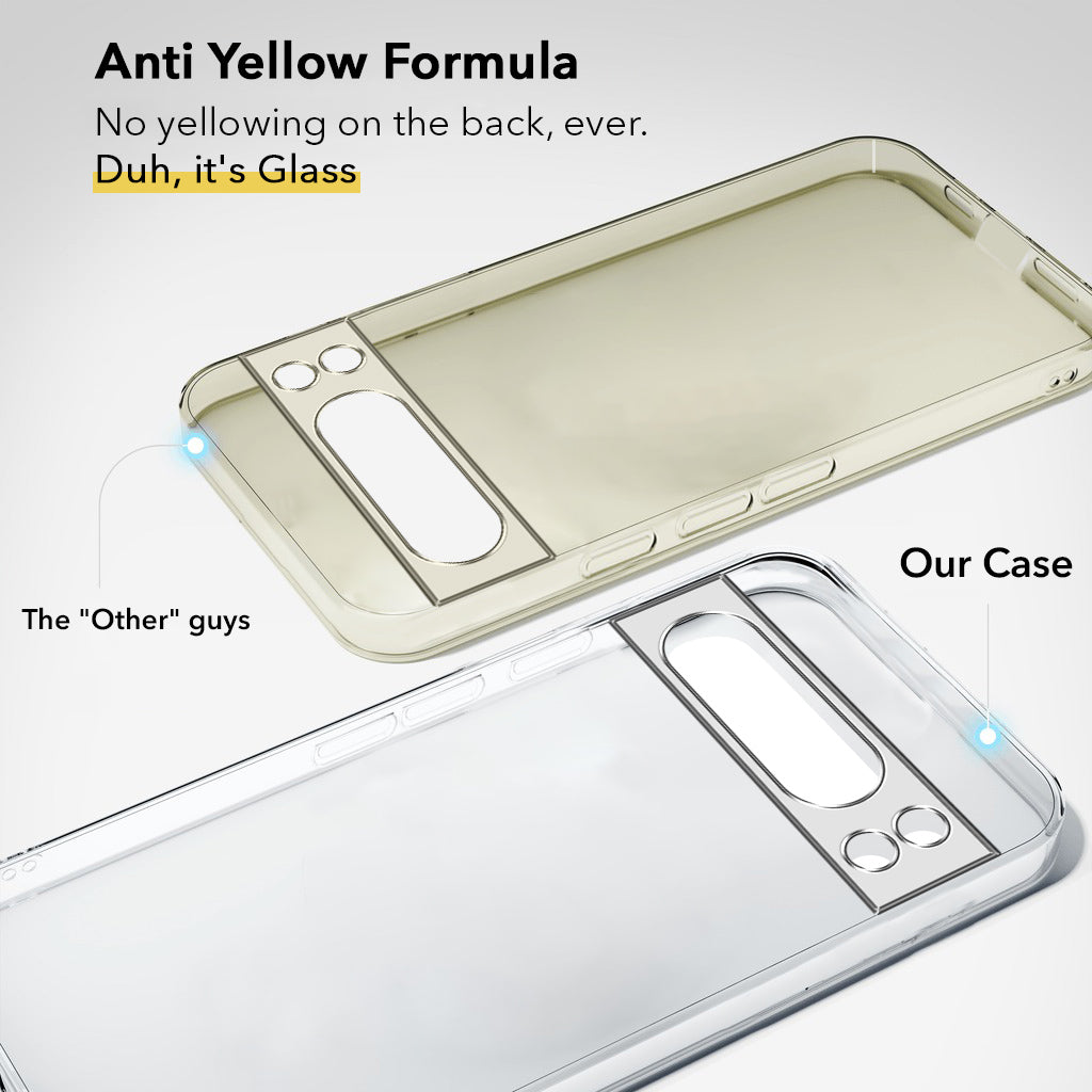 For Google Pixel 10 Pro Lifetime Anti-Yellow Clear Back Cover Case (Sleek Hard Crystal | Shockproof and Camera Protection)