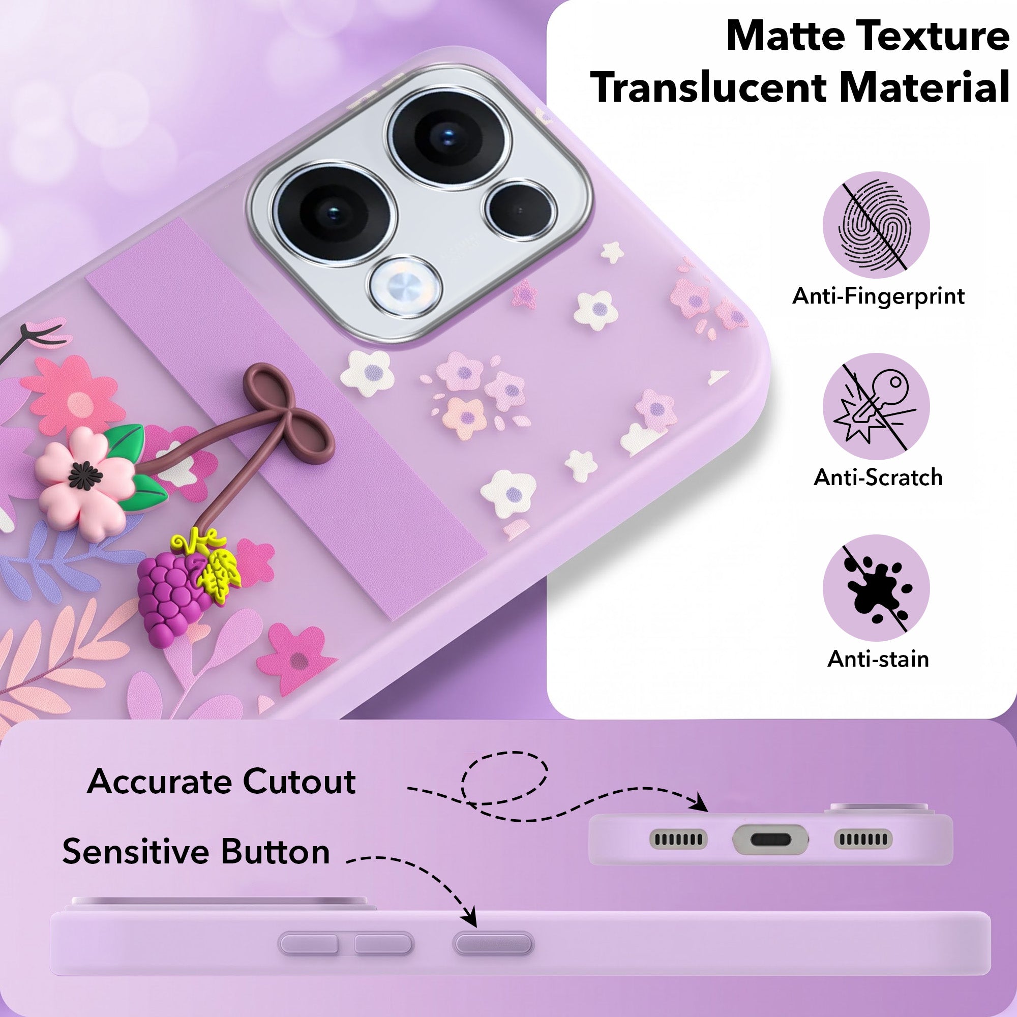 For Oppo Reno13 | Oppo Reno 13 Back Cover Case (3D Cute Cartoons | Hard Back Side Soft | Matte Premium Finish | HD Printing) (Copy) (Copy)