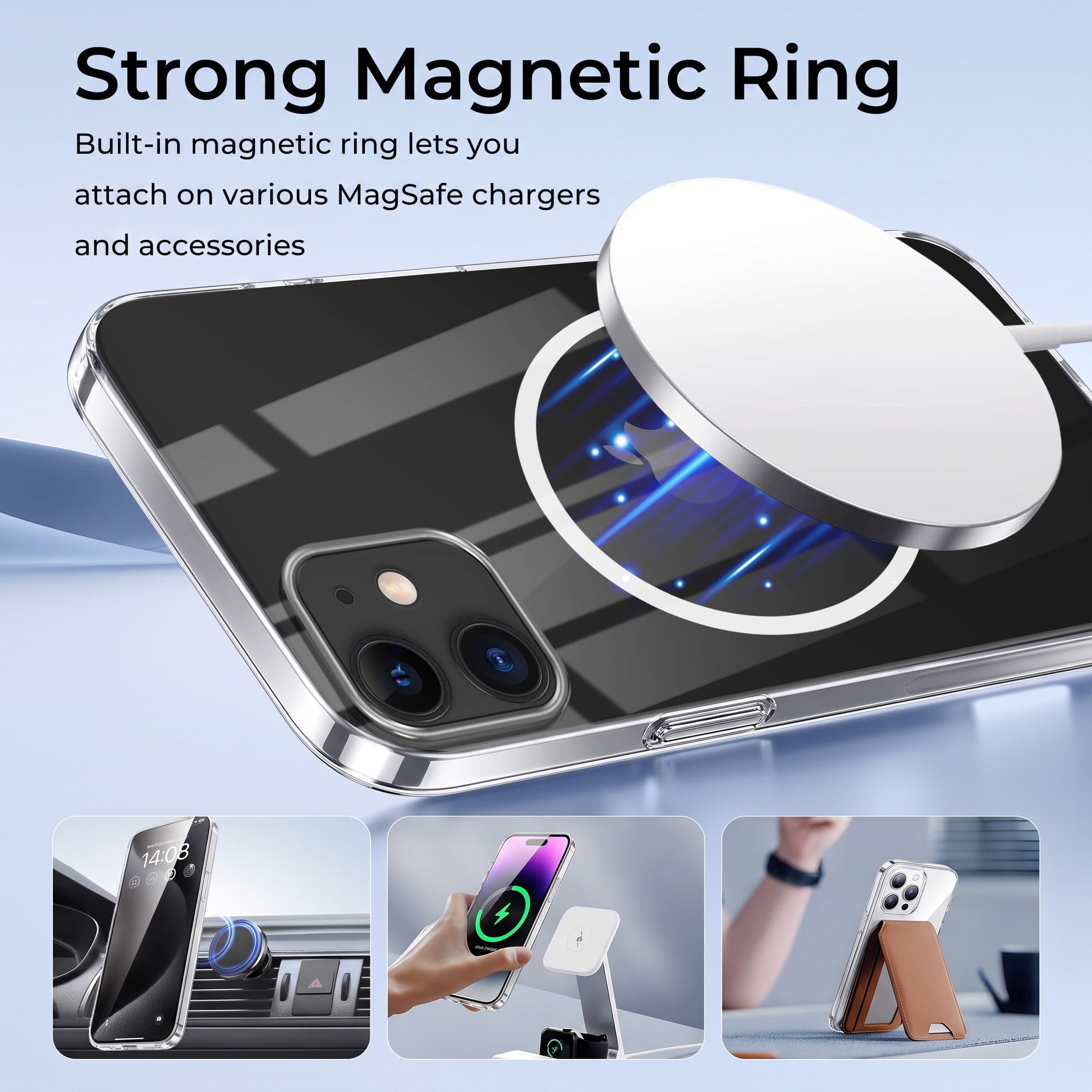 For Apple iPhone 11 Back Case Cover Crystal Anti Yellow (Unbreakable PC | MagSafe Wireless Charging Support |Camera Protection Bump)