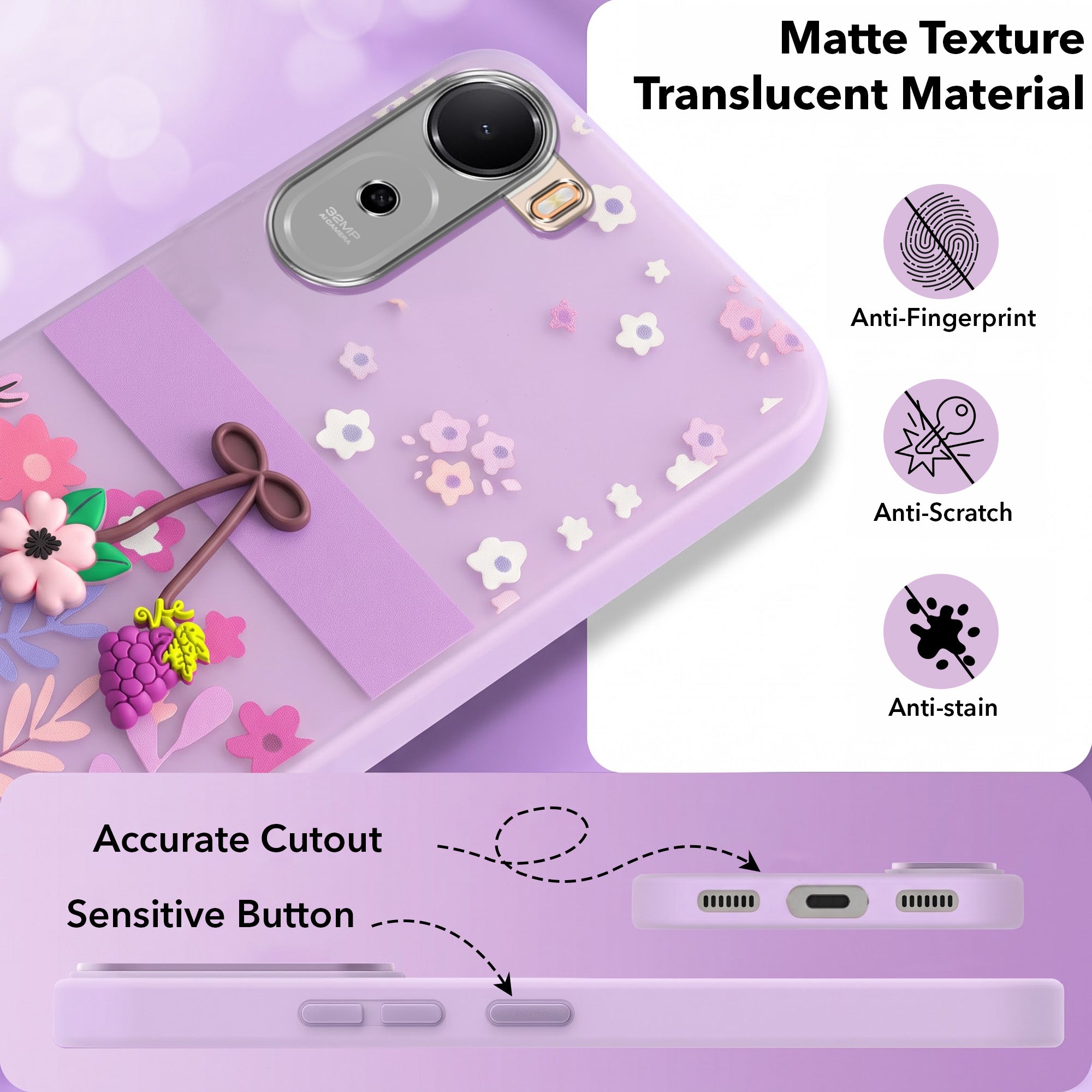 For Redmi A7 Pro 4G|5G Back Cover Case (3D Cute Cartoons | Hard Back Side Soft | Matte Premium Finish | HD Printing)