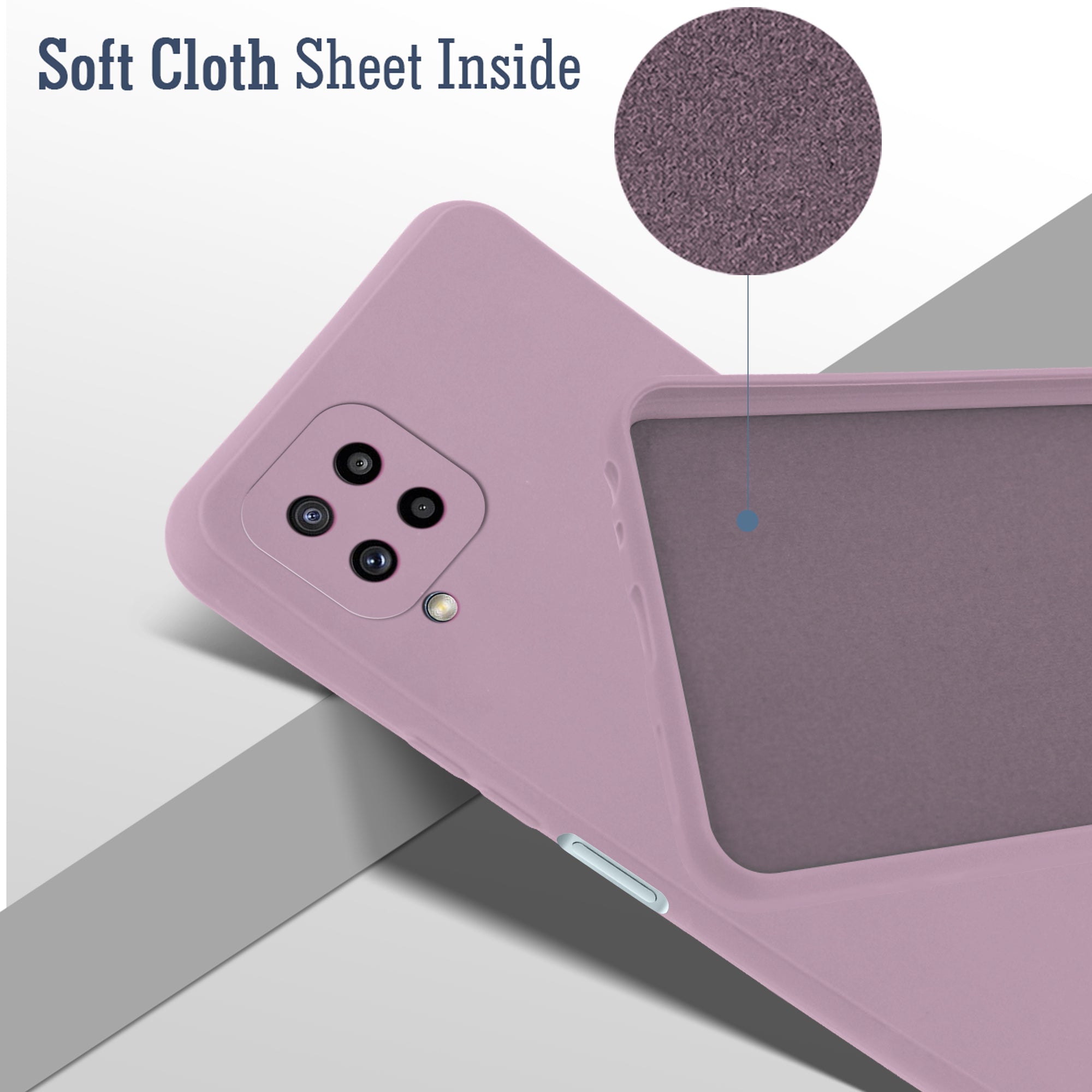 For Samsung Galaxy M32 4G Back Cover Case (Matte Finish Silicone with Inside Fiber Cloth)