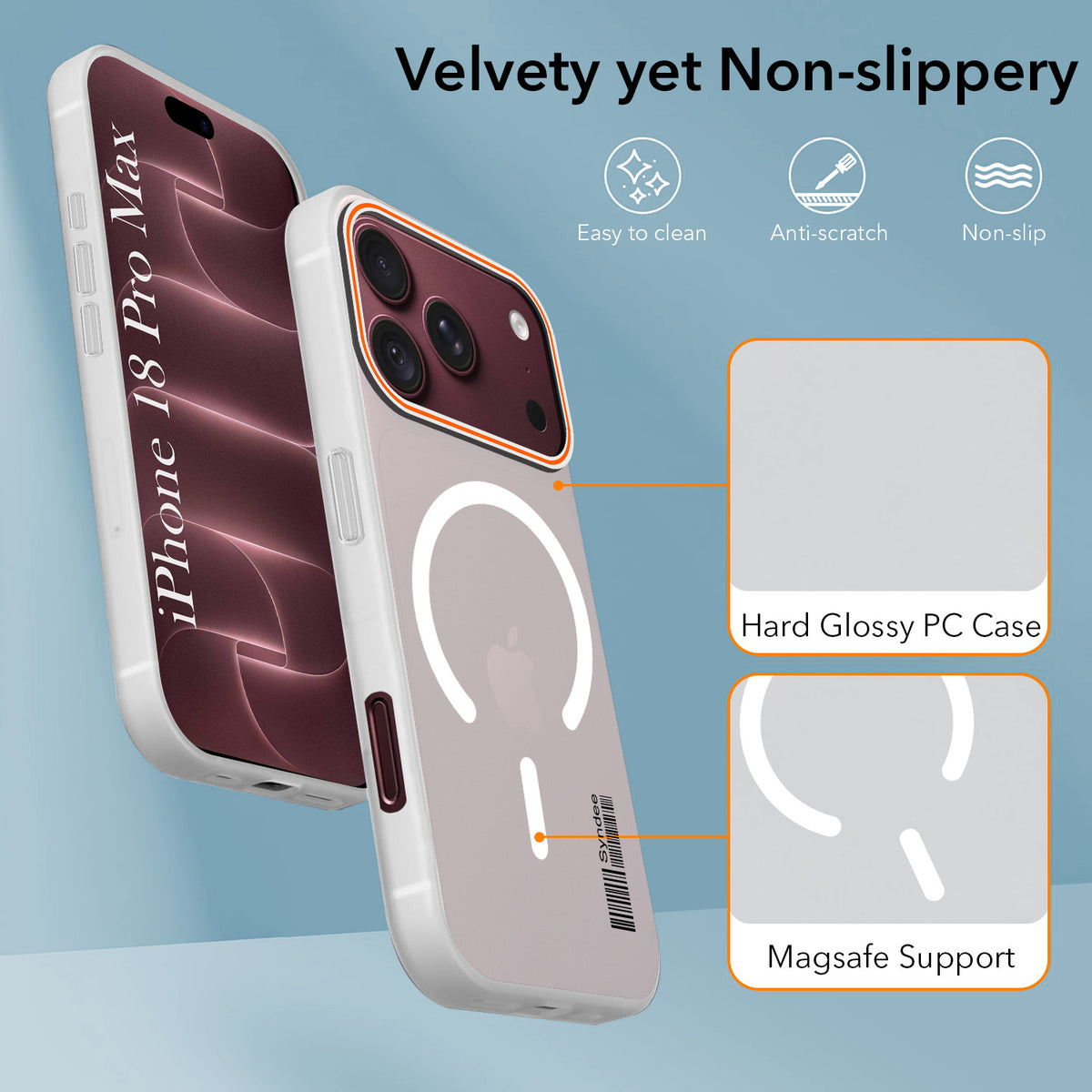 For Apple iPhone 18 Pro Max Back Cover Case (Soft Touch | Camera Bump Protection | MagSafe Compatible | Matte Finish)