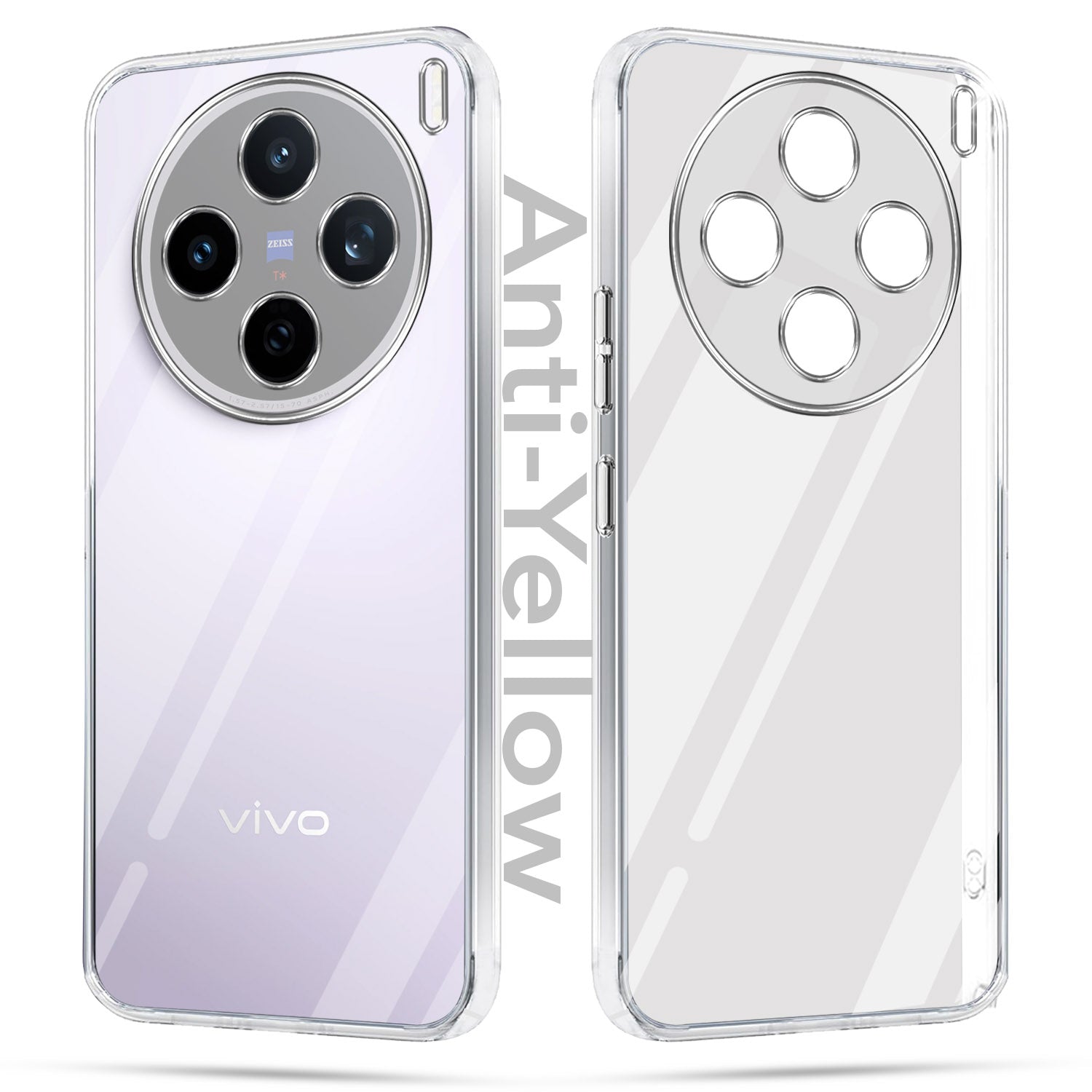 For Vivo X200T Combo with Back Cover and 9H Tempered Glass (Lifetime Anti-Yellow | Sleek Hard Crystal | Oleophobic Coating Screen Glass)