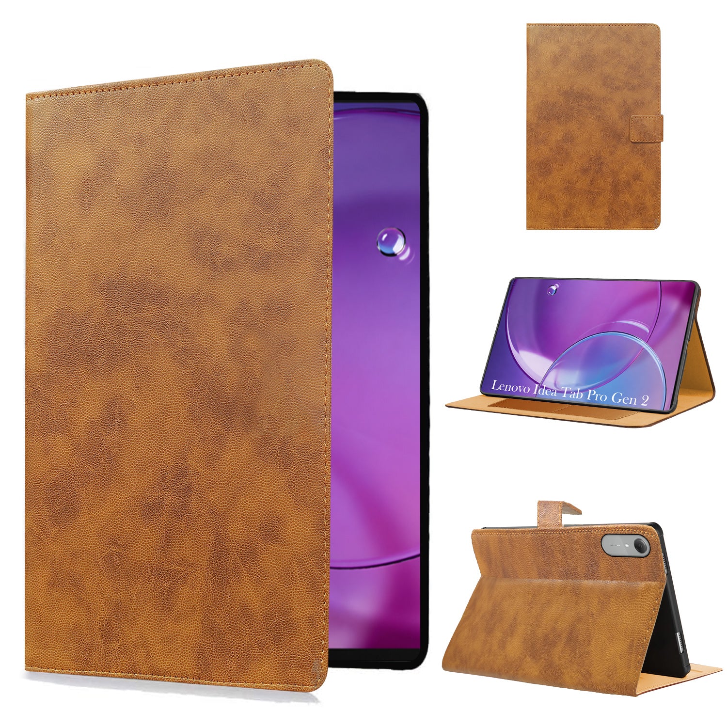 For Lenovo Idea Tab Pro Gen 2 13 Inch TB-390FU Flip Cover Folio Cover (PU Leather | Multi-Angle Smart Stand | Card Storage Slots | Silicone Back Pouch)