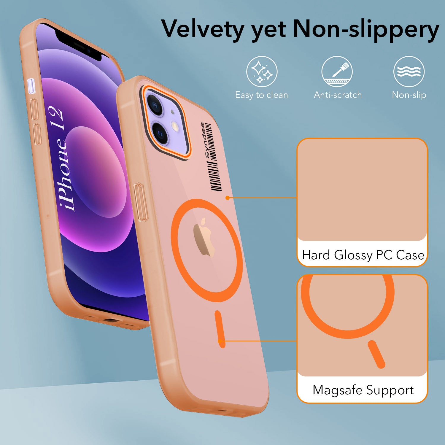 For Apple iPhone 12 Back Cover Case (Soft Touch | Camera Bump Protection | MagSafe Compatible | Matte Finish)