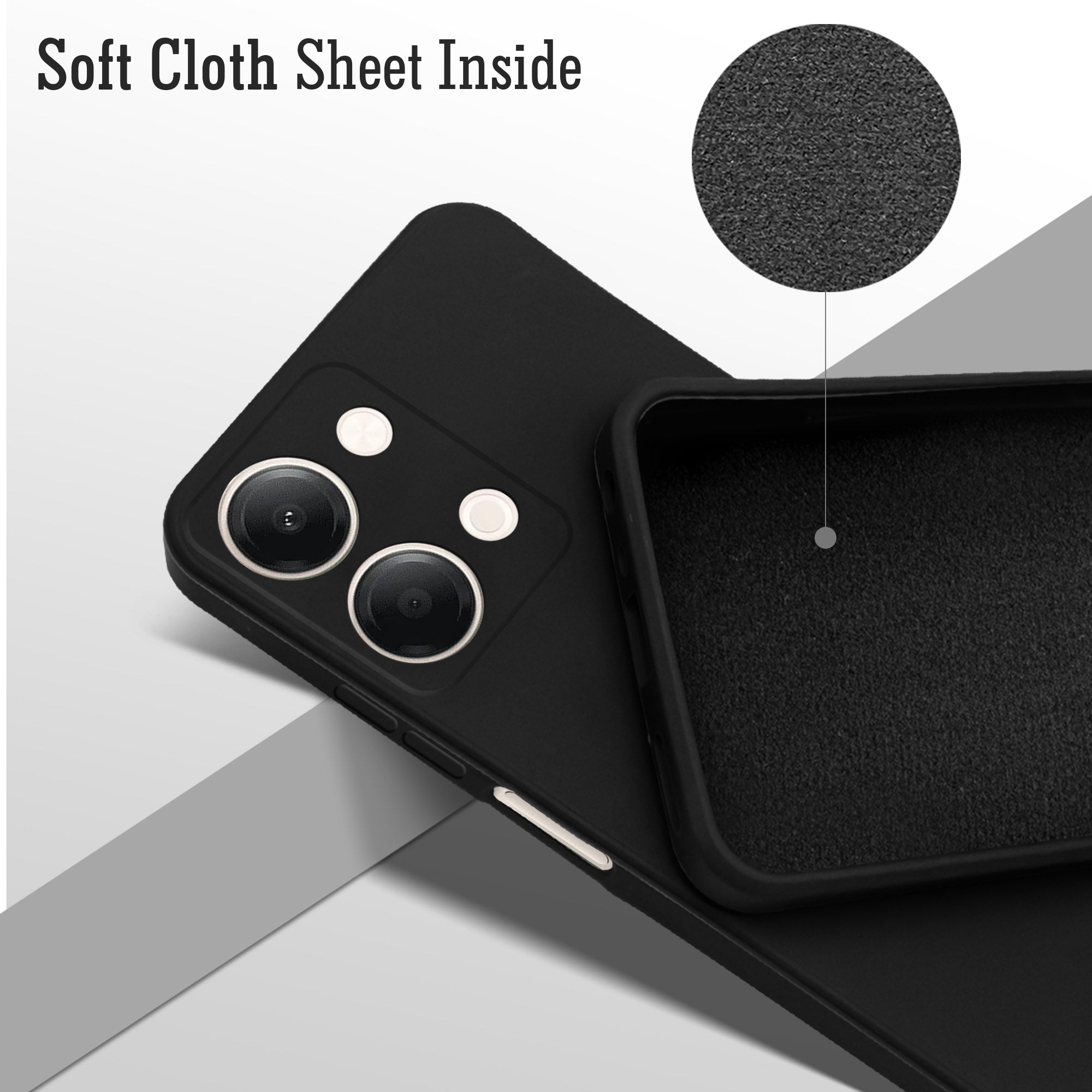 For Vivo Y05 4G Back Cover Case (Matte Finish Silicone with Inside Fiber cloth)