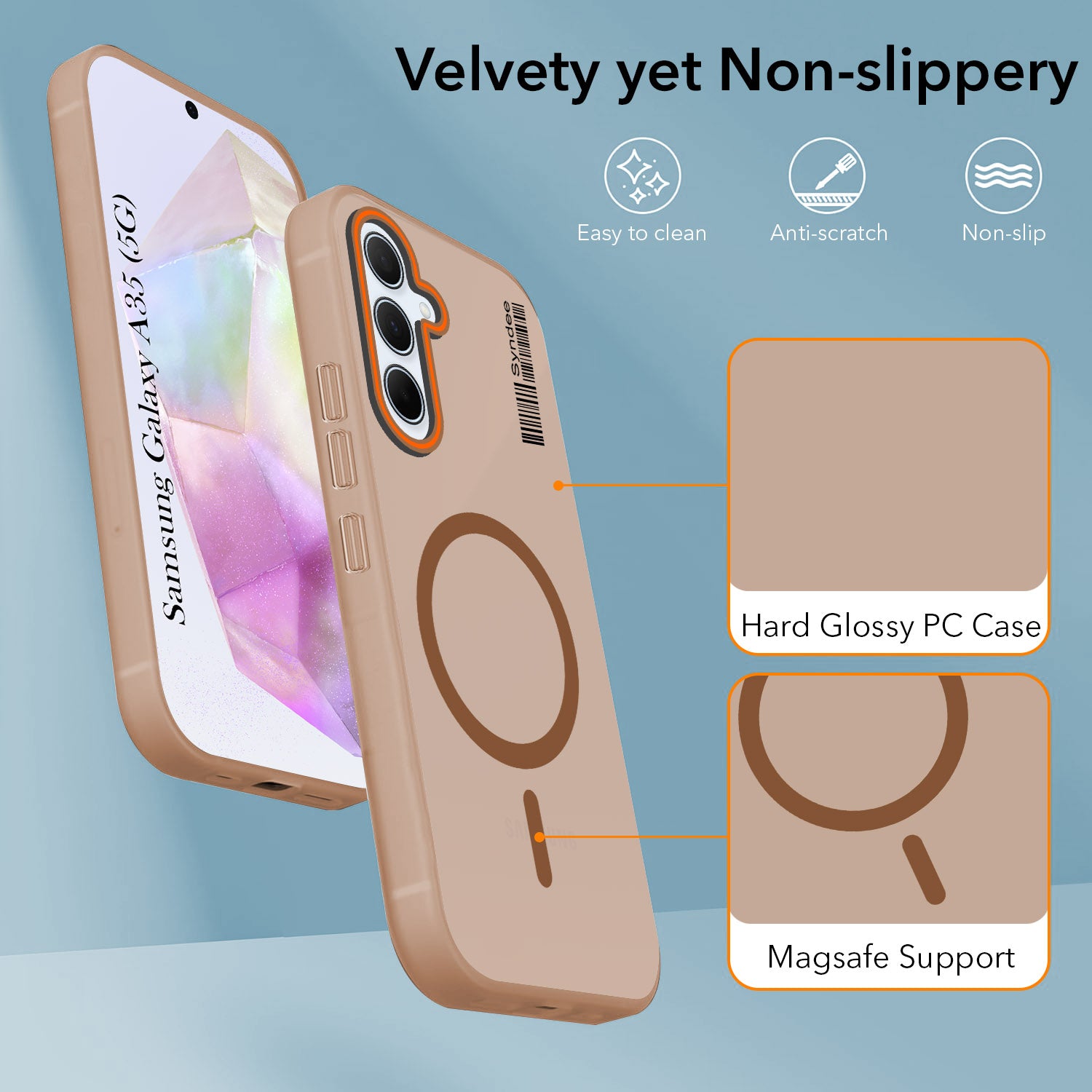 For Samsung Galaxy A35 5G Back Cover Case (Soft Touch | Camera Bump Protection | MagSafe Compatible | Matte Finish)