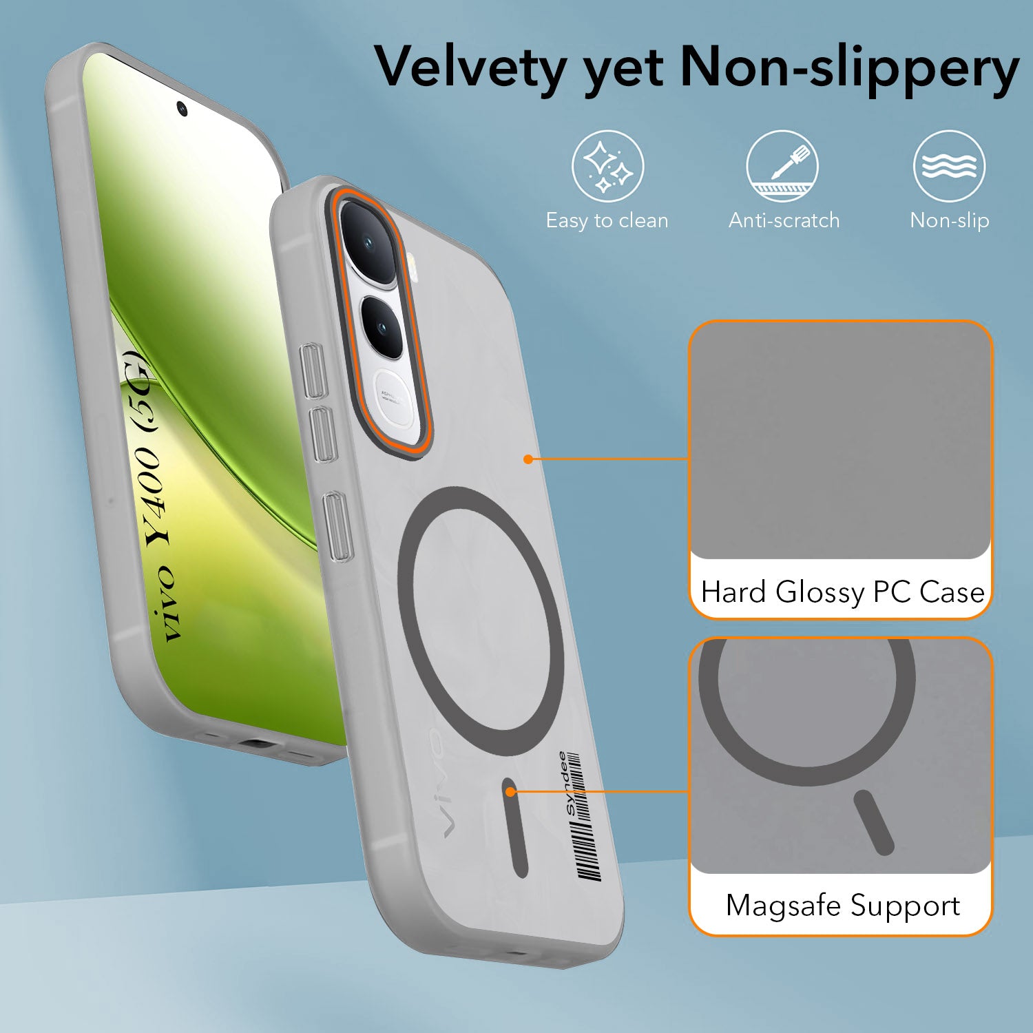 For Vivo Y400 Back Cover Case (Soft Touch | Camera Bump Protection | MagSafe Compatible | Matte Finish)