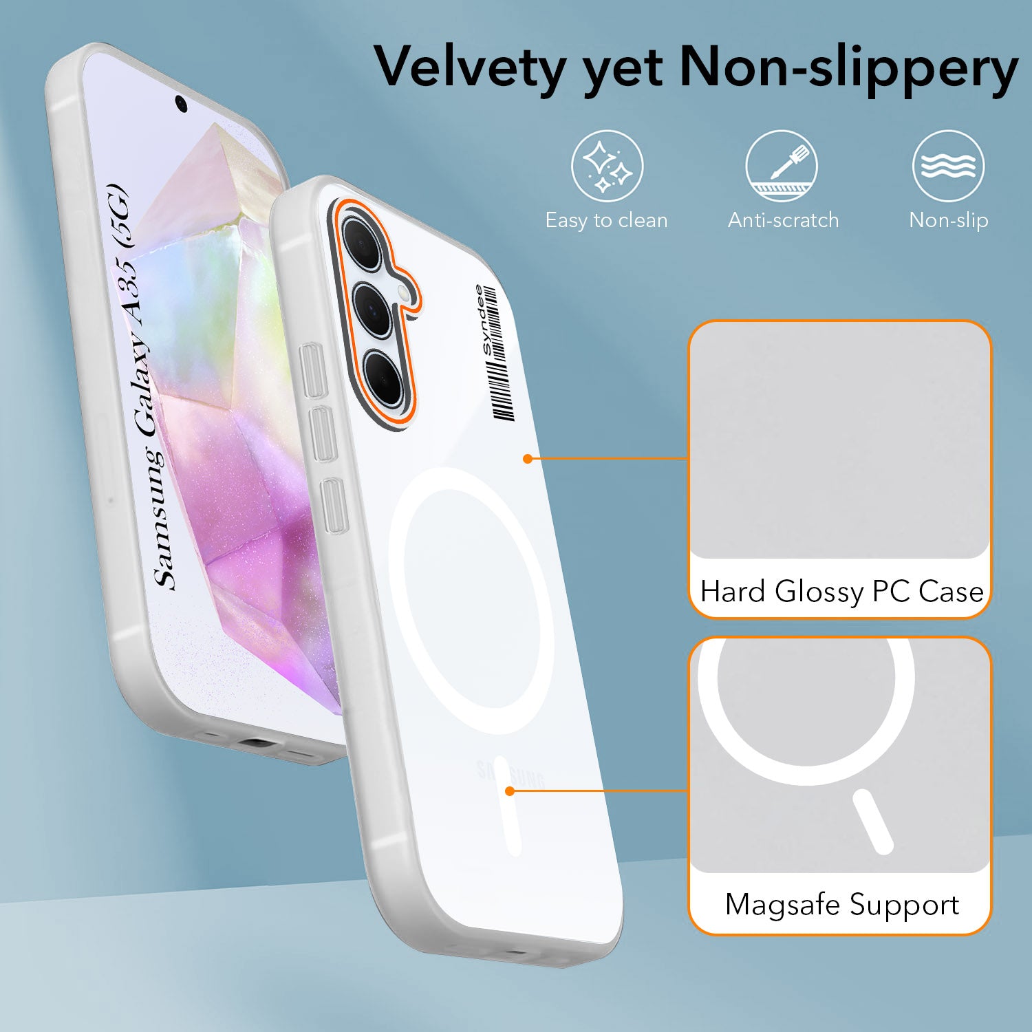 For Samsung Galaxy A35 5G Back Cover Case (Soft Touch | Camera Bump Protection | MagSafe Compatible | Matte Finish)