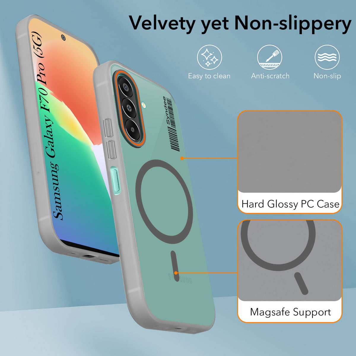 For Samsung Galaxy F70 Pro 5G Back Cover Case (Soft Touch | Camera Bump Protection | MagSafe Compatible | Matte Finish)
