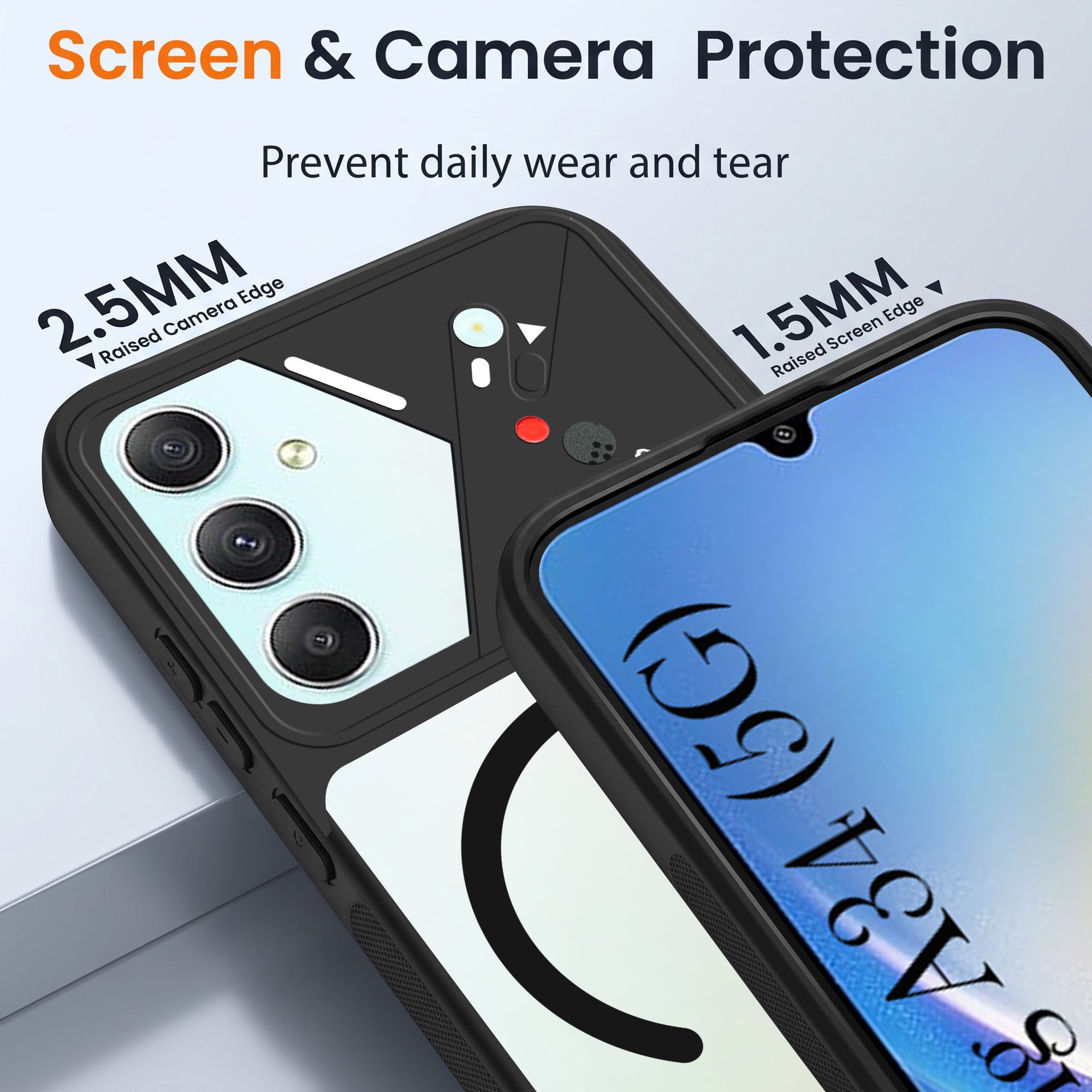 For Samsung Galaxy A34 5G Back Cover Case Lifetime Anti-Yellow Clear (Camera Protection | Side Grip | Wireless MagSafe Compatible)