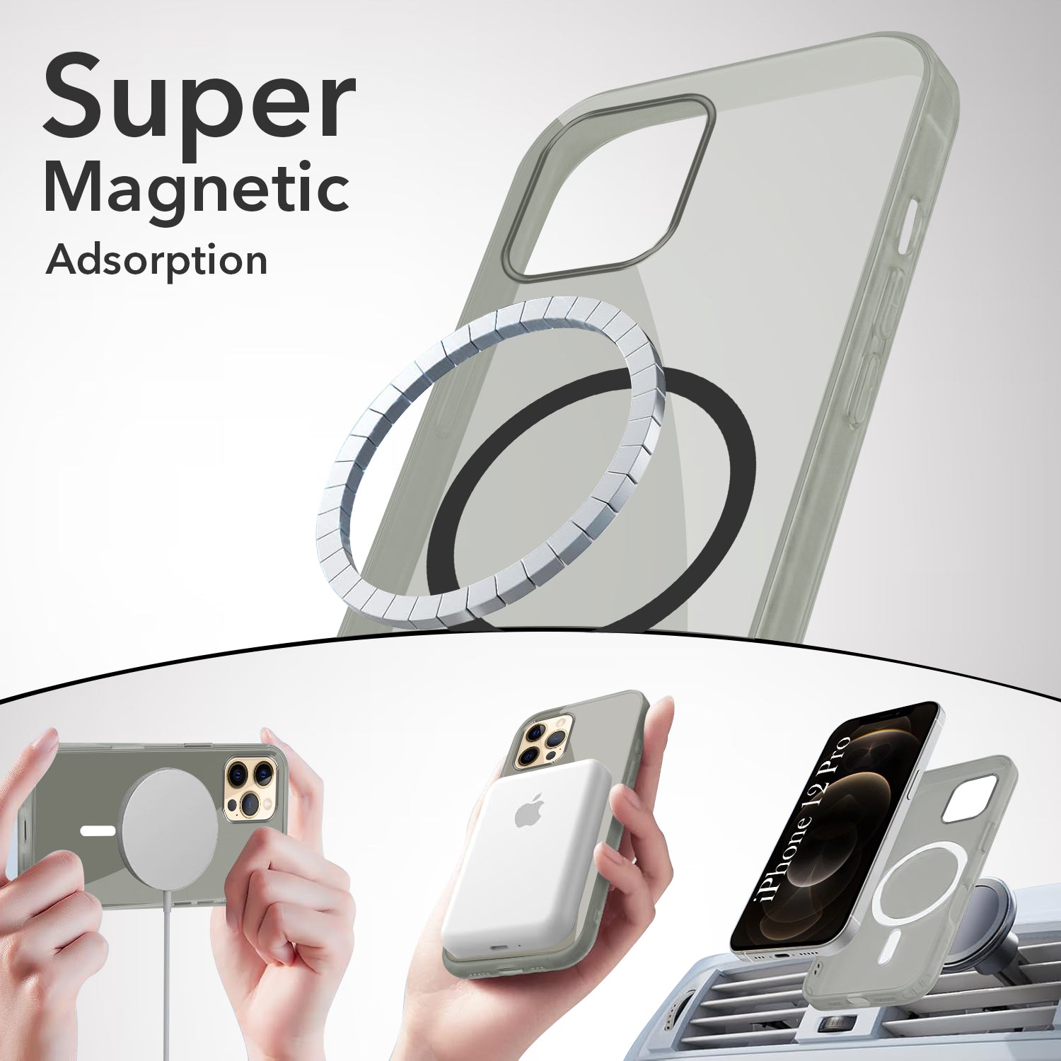 For Apple iPhone 12 Pro Back Case Cover Lifetime Anti-Yellow MagSafe Compatible Clear (Sleek Hard Crystal | Camera Protection and Shockproof)