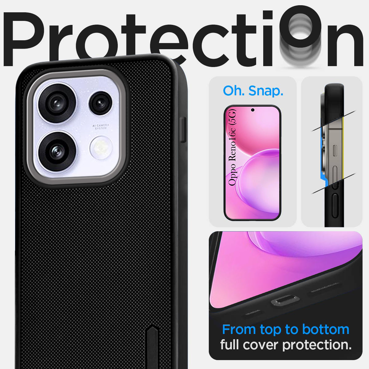 For Oppo Reno 16C 5G Back Cover Case Rubberised (Textured Grip Design | Micro-Fiber Cloth Inside | Slim and Light Weight | Soft Touch and Feel)