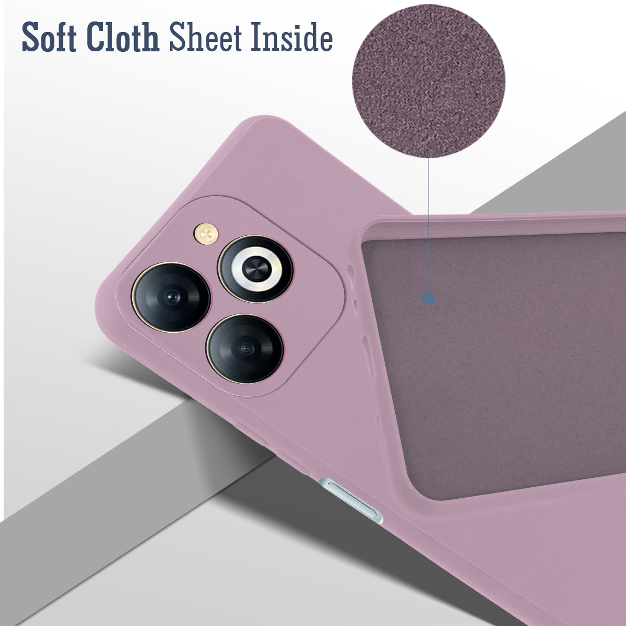 For Infinix Smart 8 HD Back Cover Case (Matte Finish Silicone with Inside Fiber Cloth)