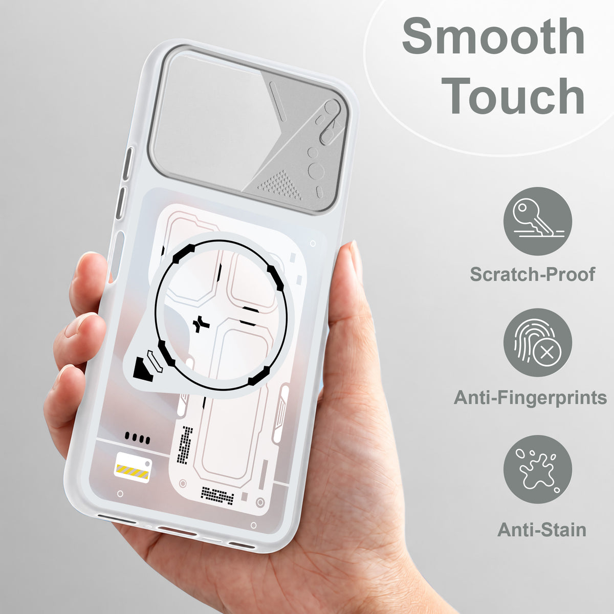 For Vivo Y05 4G | Vivo T5 Lite 5G Metallic Back Cover Case (Metallic Camera Protection & Buttons | Translucent Milky Shade | Hard Polycarbonate)