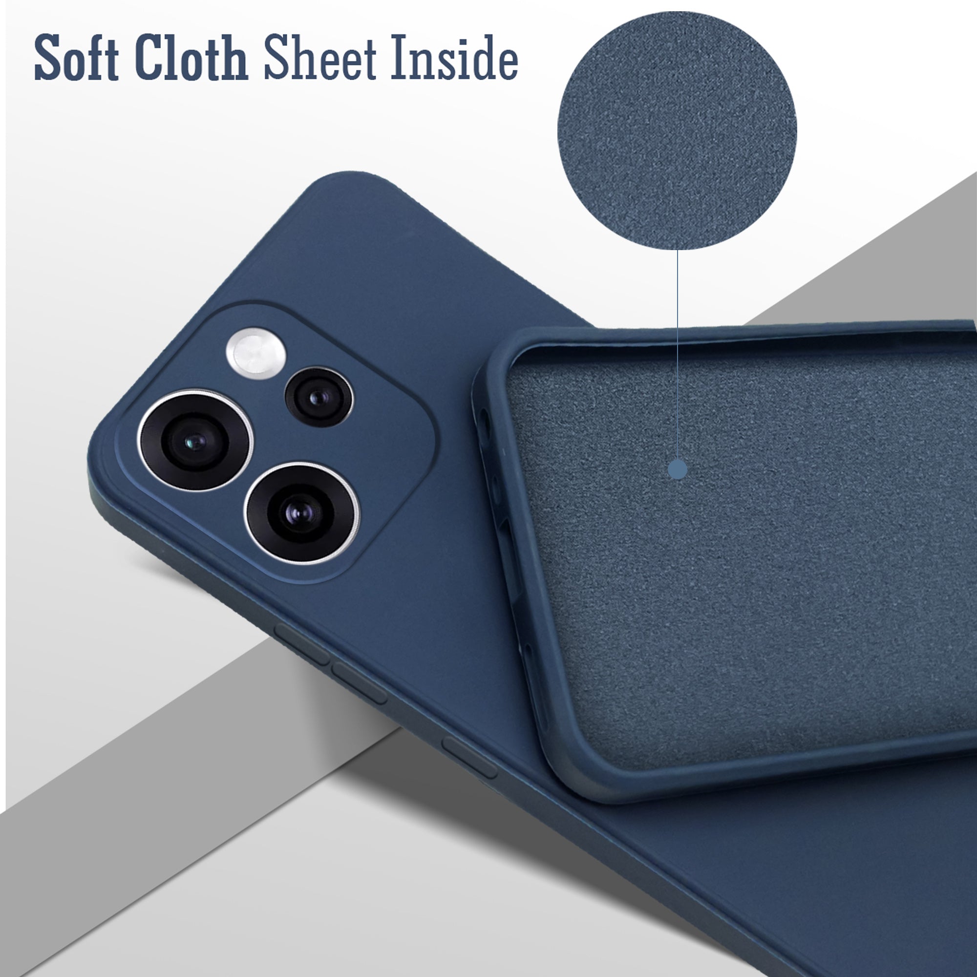 For Oppo Reno15 Pro Mini 5G | Oppo Reno 15 Pro Mini 5G Back Cover Case (Matte Finish Silicone with Inside Fiber cloth)