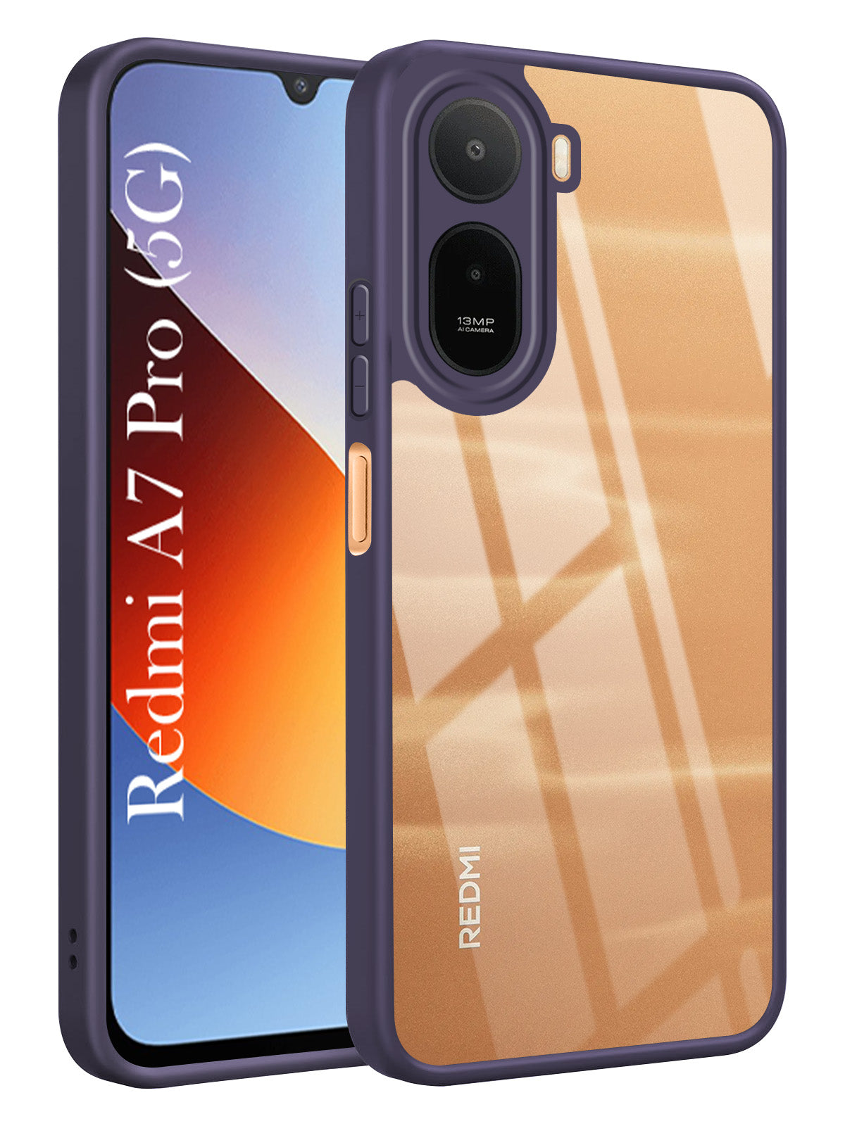 For Redmi A7 Pro 5G Back Cover Case Ultra-Hybrid (Lifetime Anti Yellow | Anti Scratch | Crystal Clear Shockproof)
