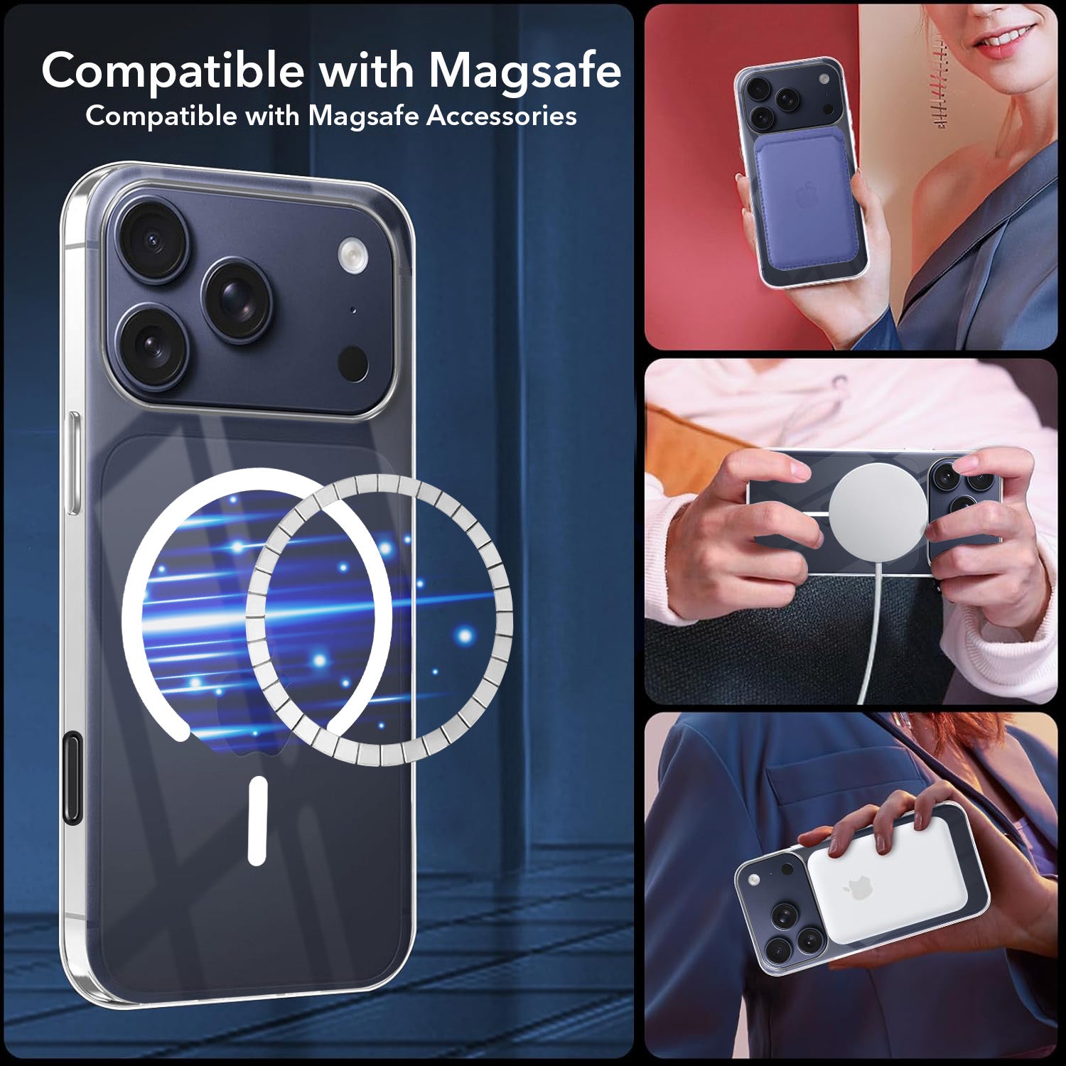 For iPhone 17 Pro Back Cover Case Crystal Anti Yellow (MagSafe Wireless Charging Support |Camera Protection Bump)