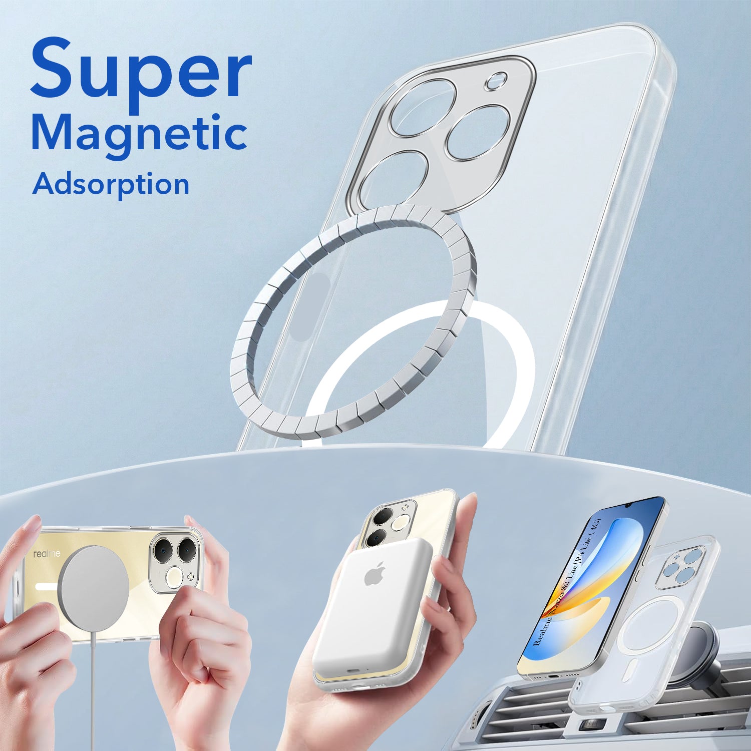 For Realme P4 Lite | Realme Narzo 80 Lite 4G Back Cover Case Lifetime Anti-Yellow MagSafe Compatible Clear (Sleek Hard Crystal | Shockproof and Camera Protection)