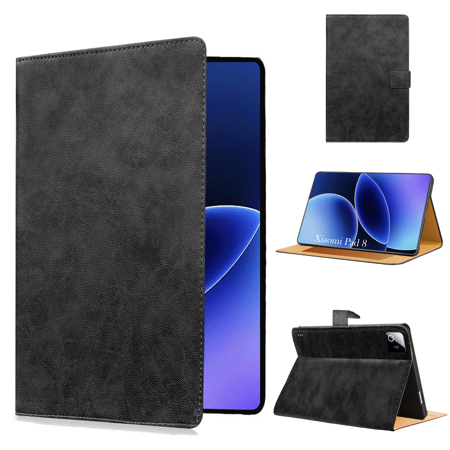 For Xiaomi Pad 8 11.2 Inch Flip Cover Folio Cover (PU Matte Leather | Multi-Angle Smart Stand | Card Storage Slots | Silicone Back Pouch)