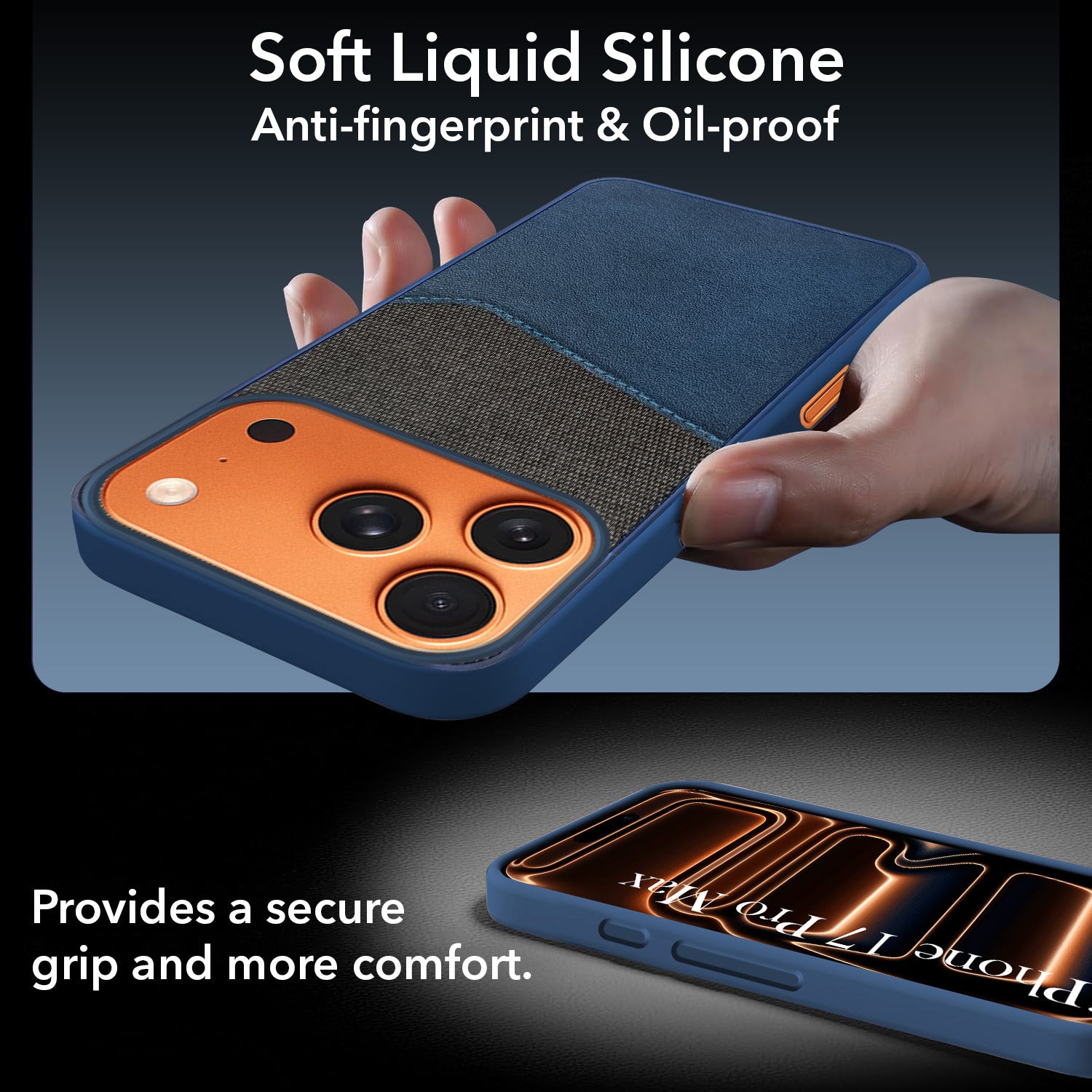 For Apple iPhone 17 Pro Max Back Cover Case (Dual PU Leather Stitch | Professional Minimalist | Soft and Flexible)