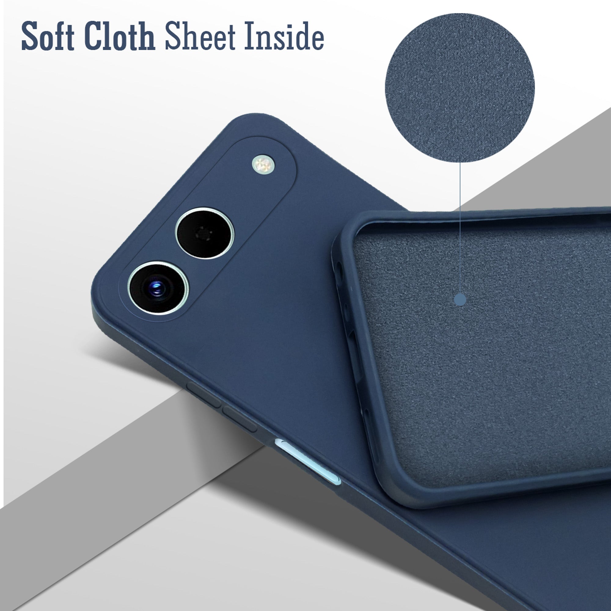 For Tecno Spark Go 5G Back Cover Case (Matte Finish Silicone with Inside Fiber cloth)