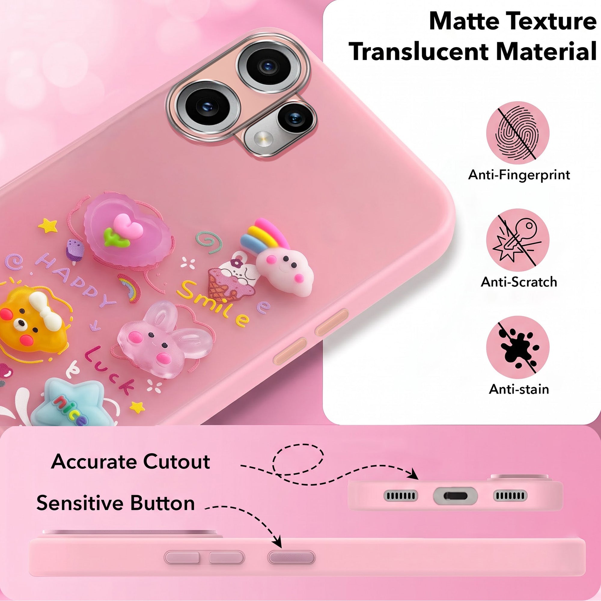 For Nothing CMF Phone 2 Pro Back Cover Case (3D Cute Cartoons | Hard Back Side Soft | Matte Premium Finish | HD Printing)