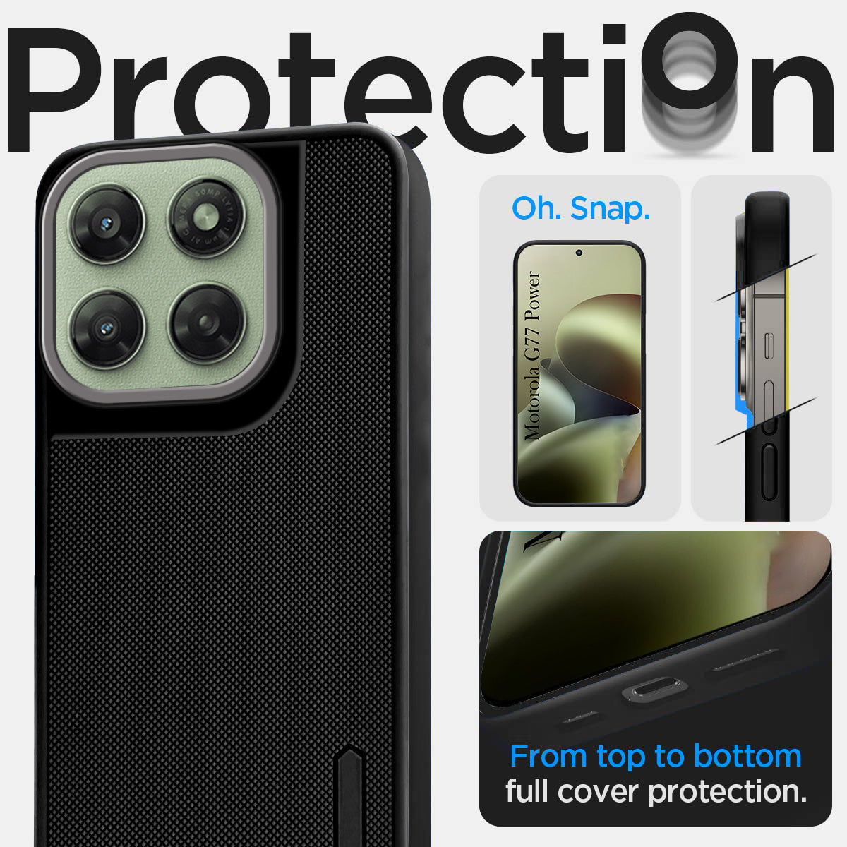 For Motorola Moto G77 Power Back Cover Case Rubberised (Textured Grip Design| Micro-Fiber Cloth Inside | Slim and Light Weight | Soft Touch and Feel)