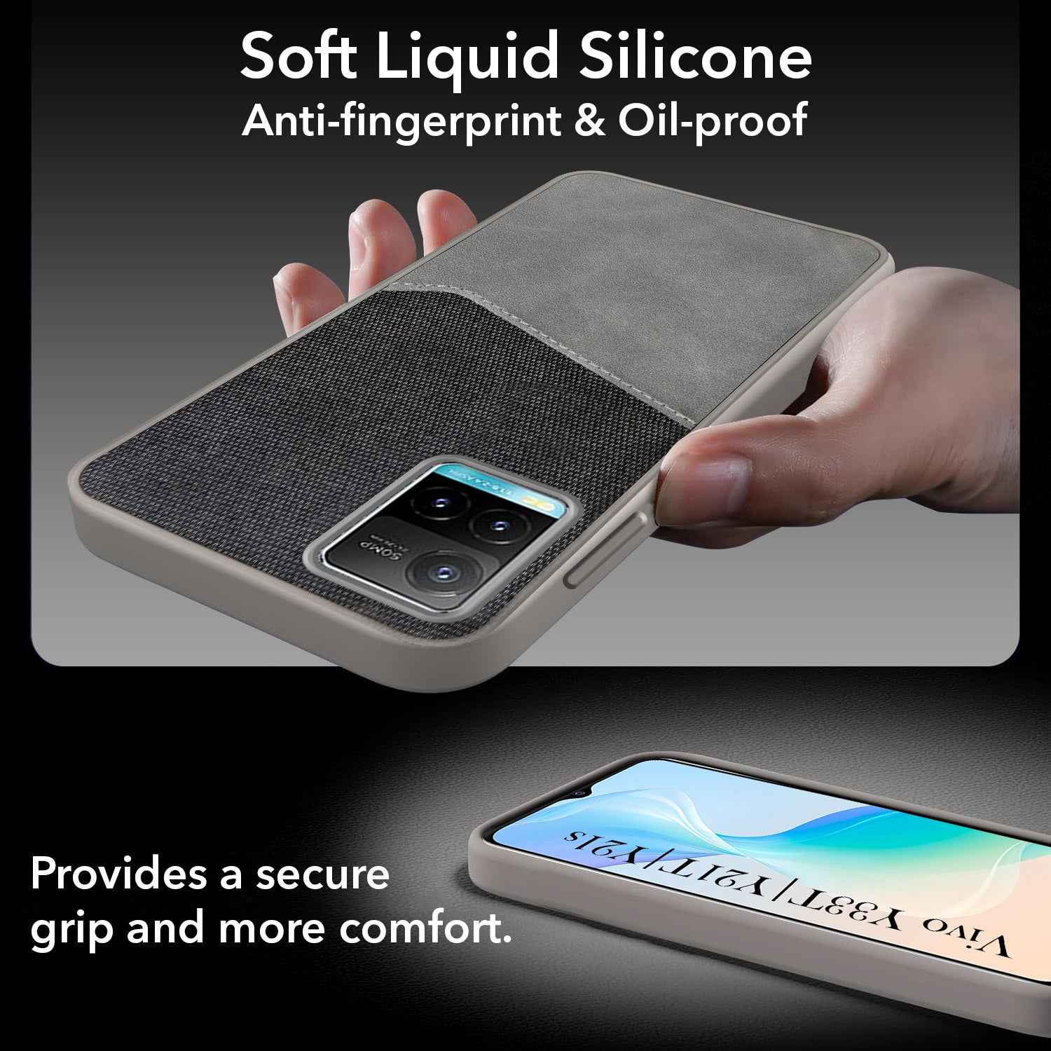 For Vivo Y33T | Vivo Y21T | Vivo Y21s Back Cover Case (Dual PU Leather Stitch | Professional Minimalist | Soft and Flexible)
