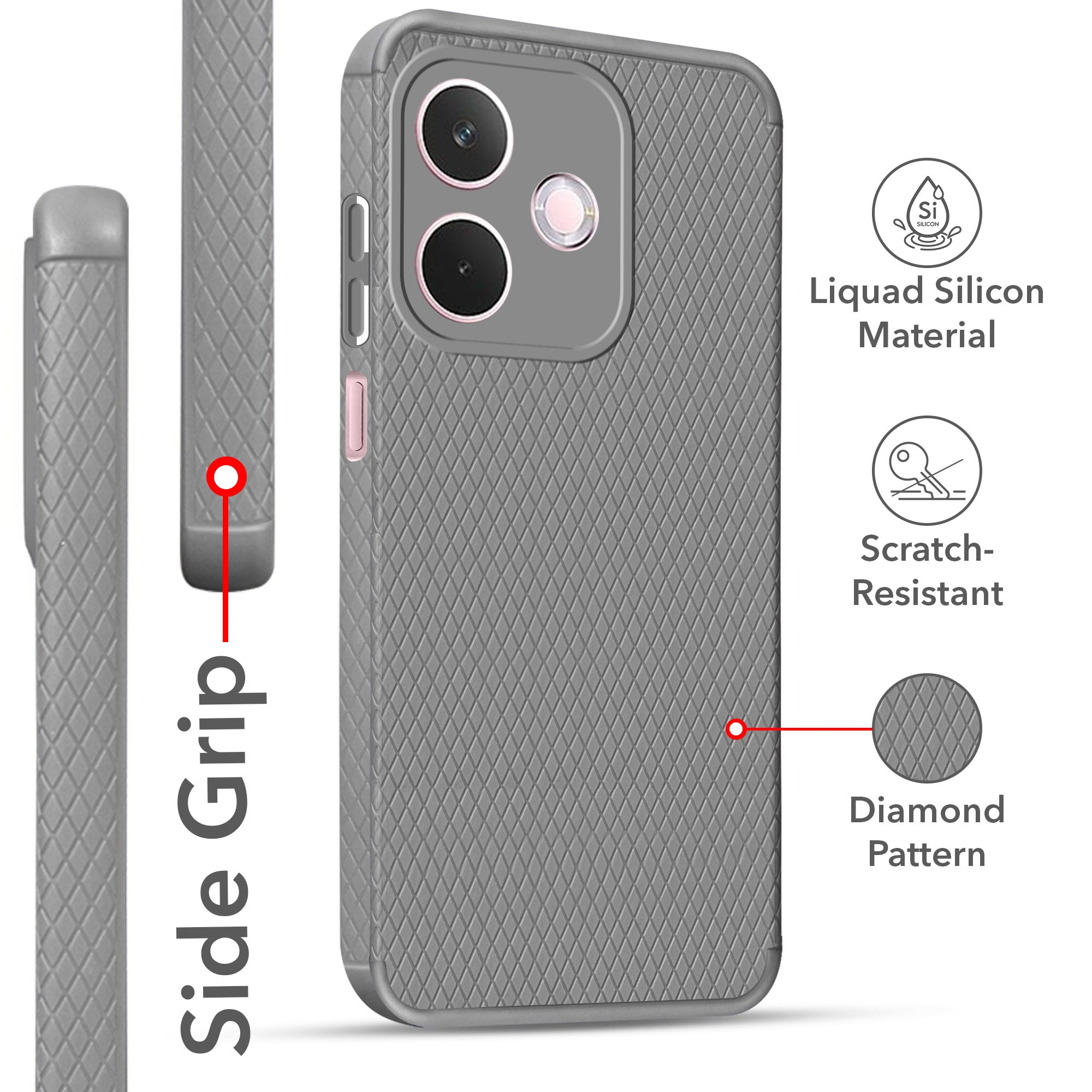For Oppo A5 Pro Back Cover Case (Liquid Silicone | Side Grip | Camera Protection)